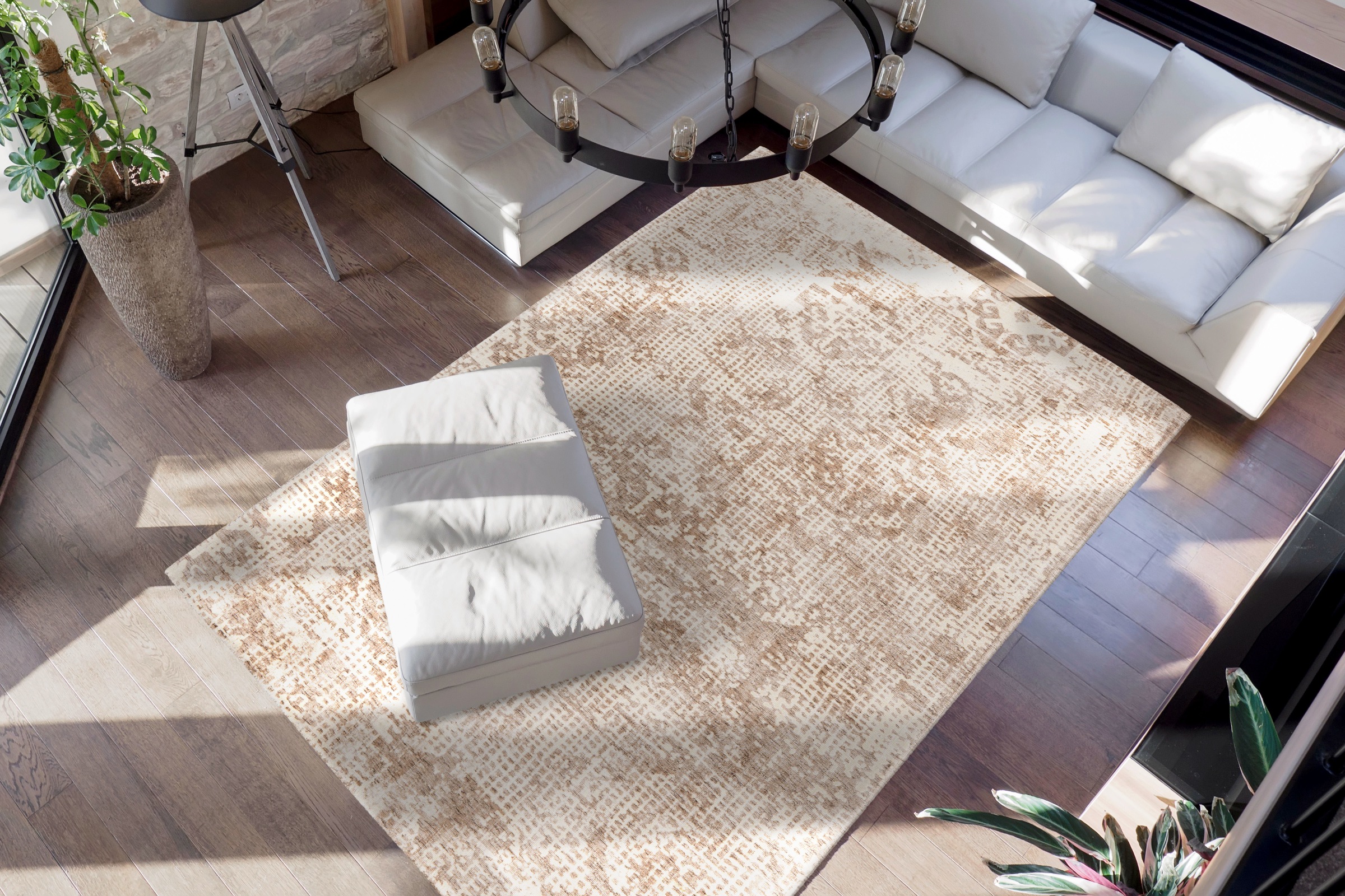 Padiro Tapis »Puerto 225« Rectangulaire 10 mm Höhe Kurzflor, Viskose, Wohnzimmer, weicher Handweb, Vintage Optik