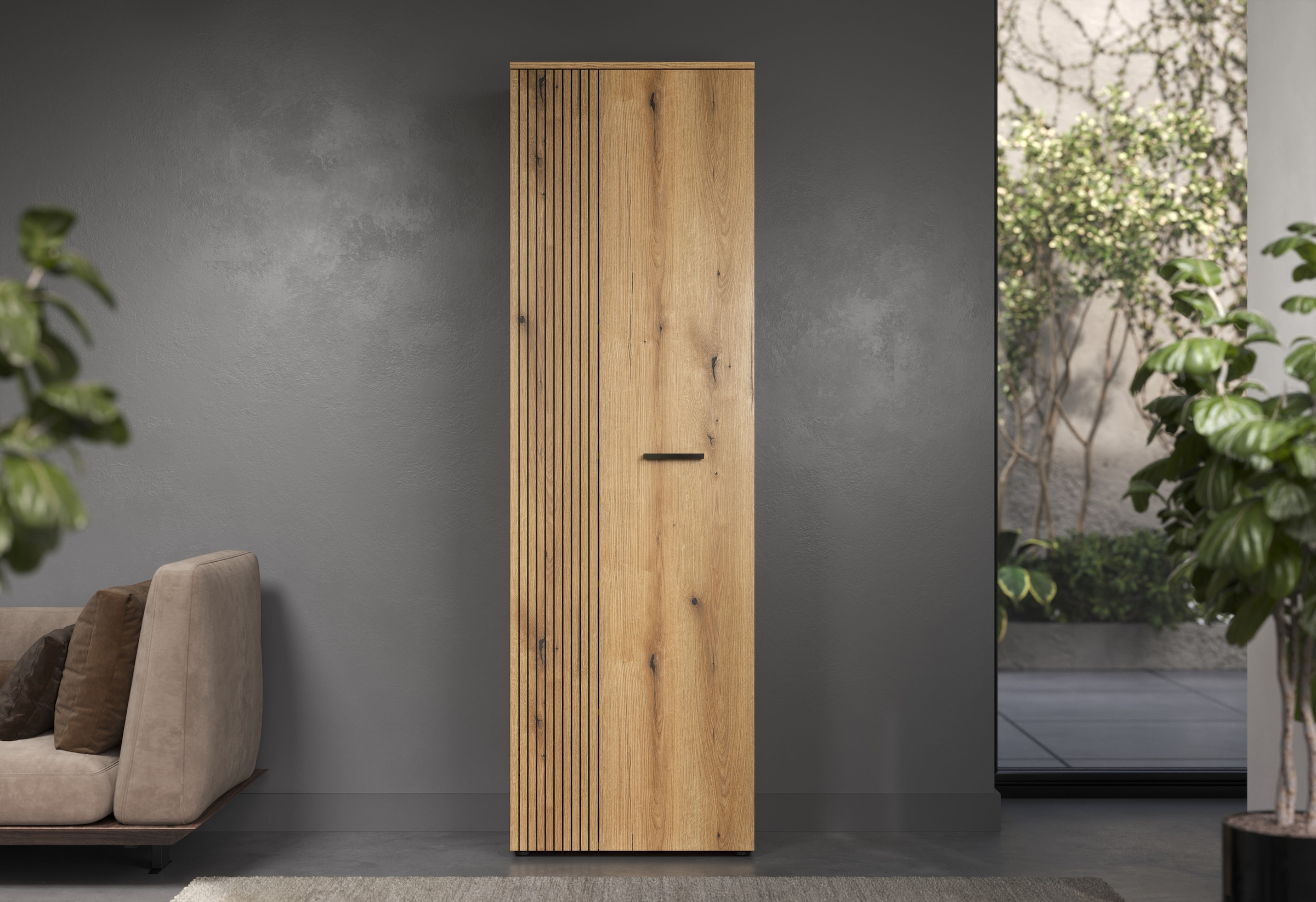 Home affaire Garderobenschrank »Amrum« 1 Stk. tlg. Garderobenschrank mit 2 Türen & 1 Kleiderstange – (B/T/H) 60/36/196 cm