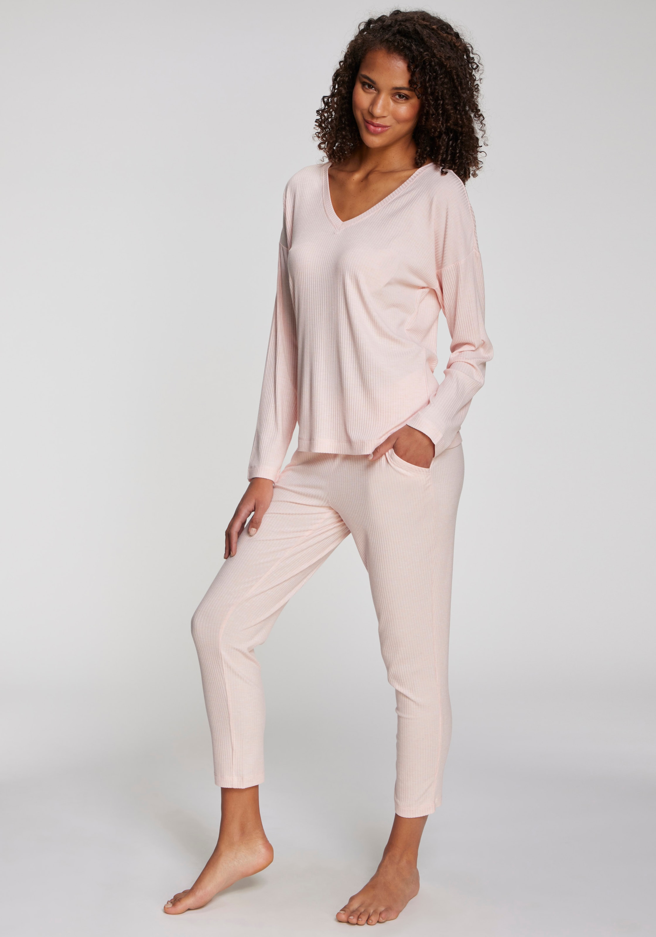 s.Oliver Haut de pyjama 1-teilig,  aus weicher Rippqualität