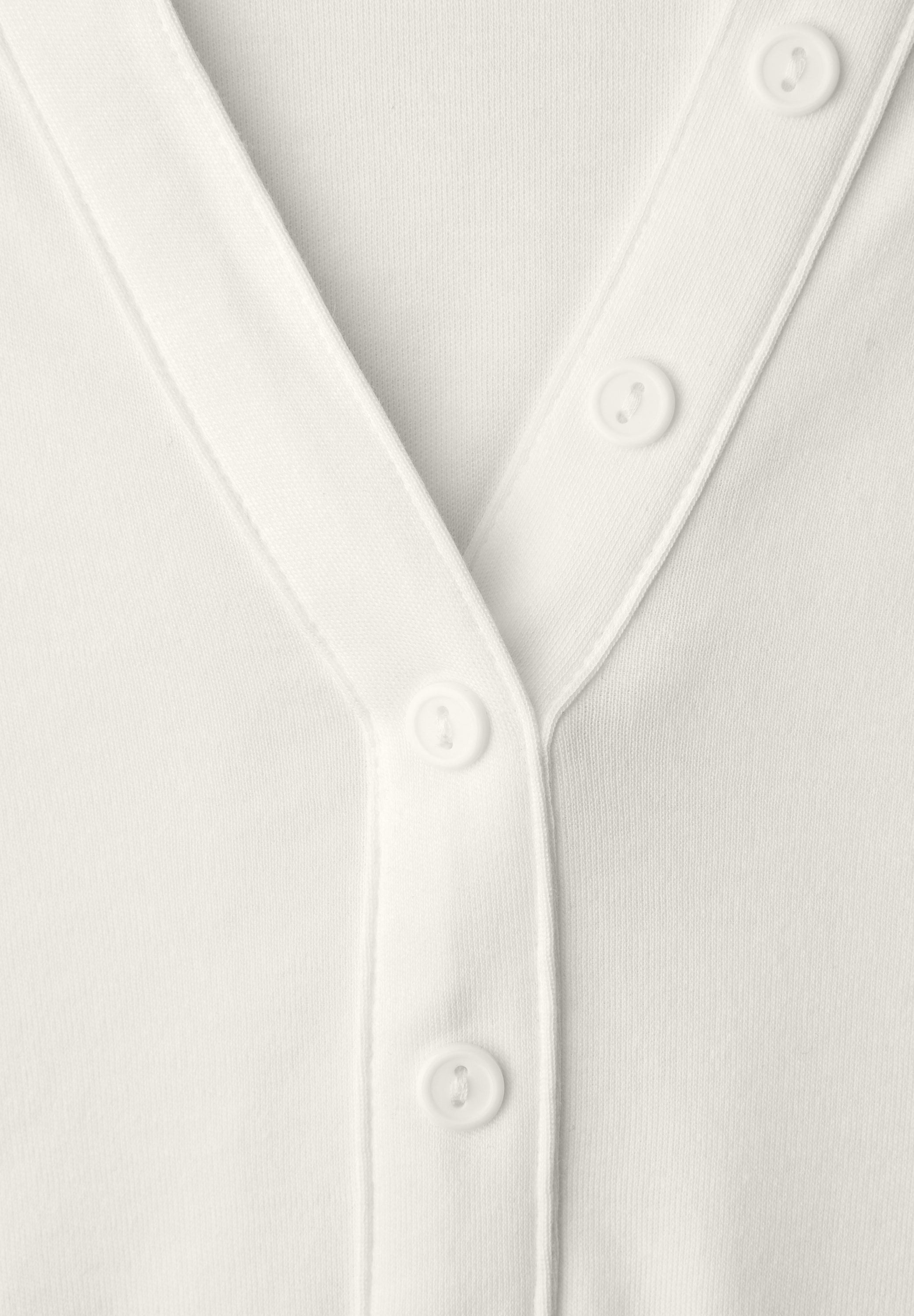 STREET ONE Langarmshirt mit dekorativem Split Neck und Knopfleiste