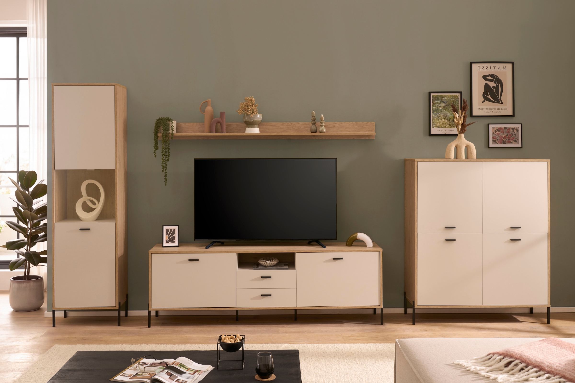 Home affaire Meuble mural »Fredericia, moderne Anbauwand, Komplettset in Kaschmir« Ensemble, 4 cuis tlg.
