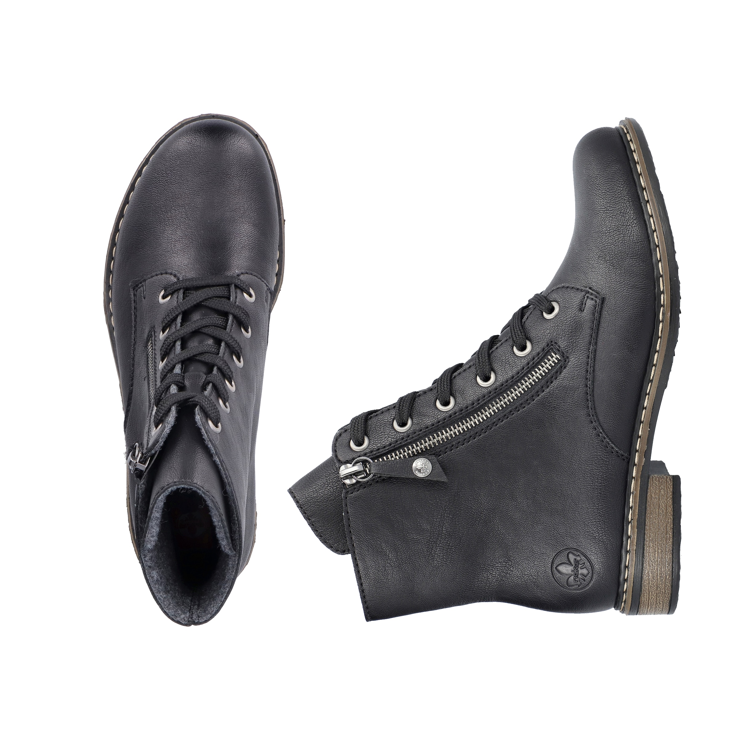 Rieker Stiefelette  Schnürstiefelette, Schnürboots mit Reissverschluss an der Aussenseite