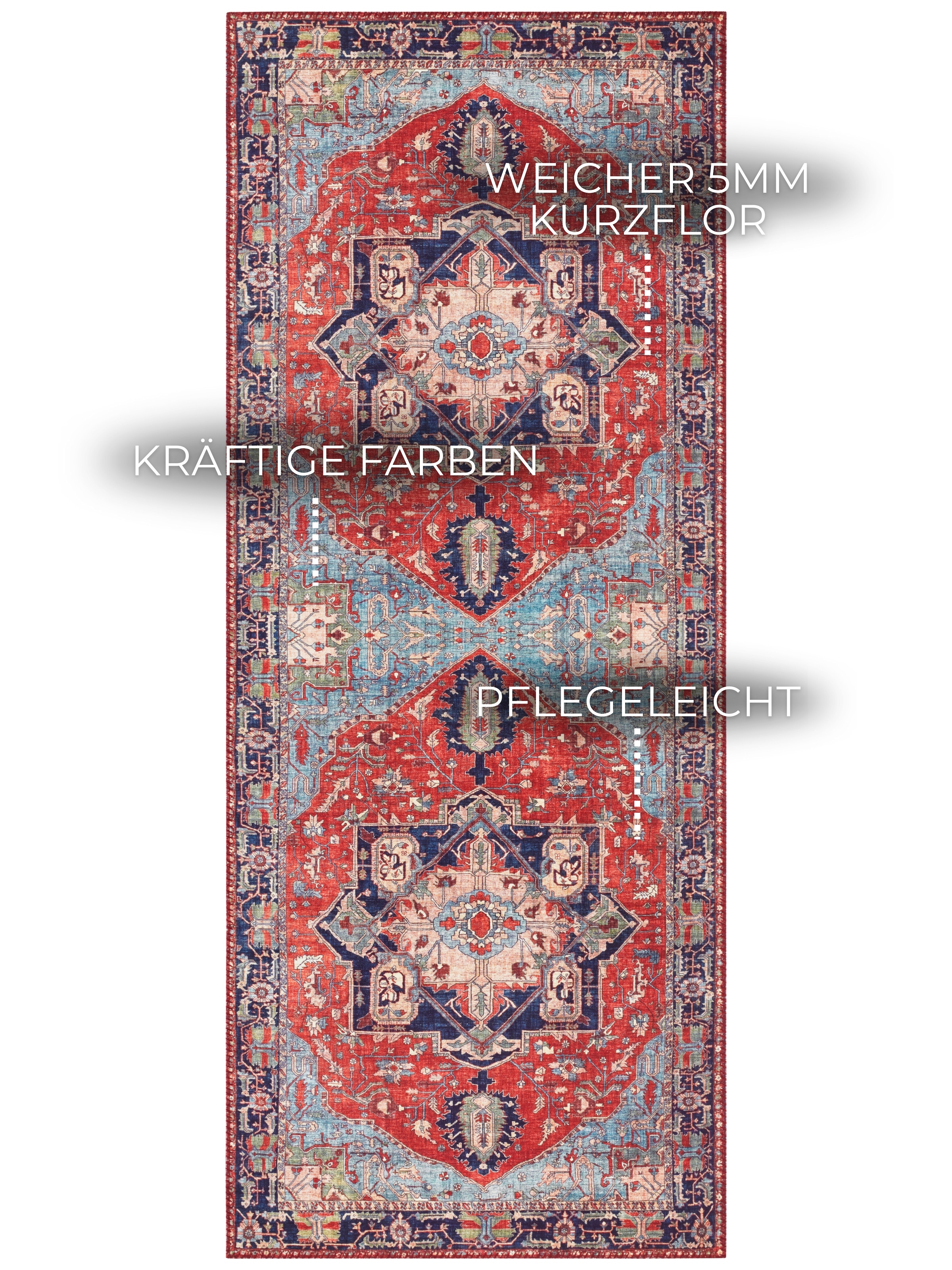 ELLE DECORATION Tapis »Hamadan« Rectangulaire 5 mm Höhe Orientalisch, Läufer, Kurzflor, Wohnzimmer, Schlafzimmer, Esszimmer