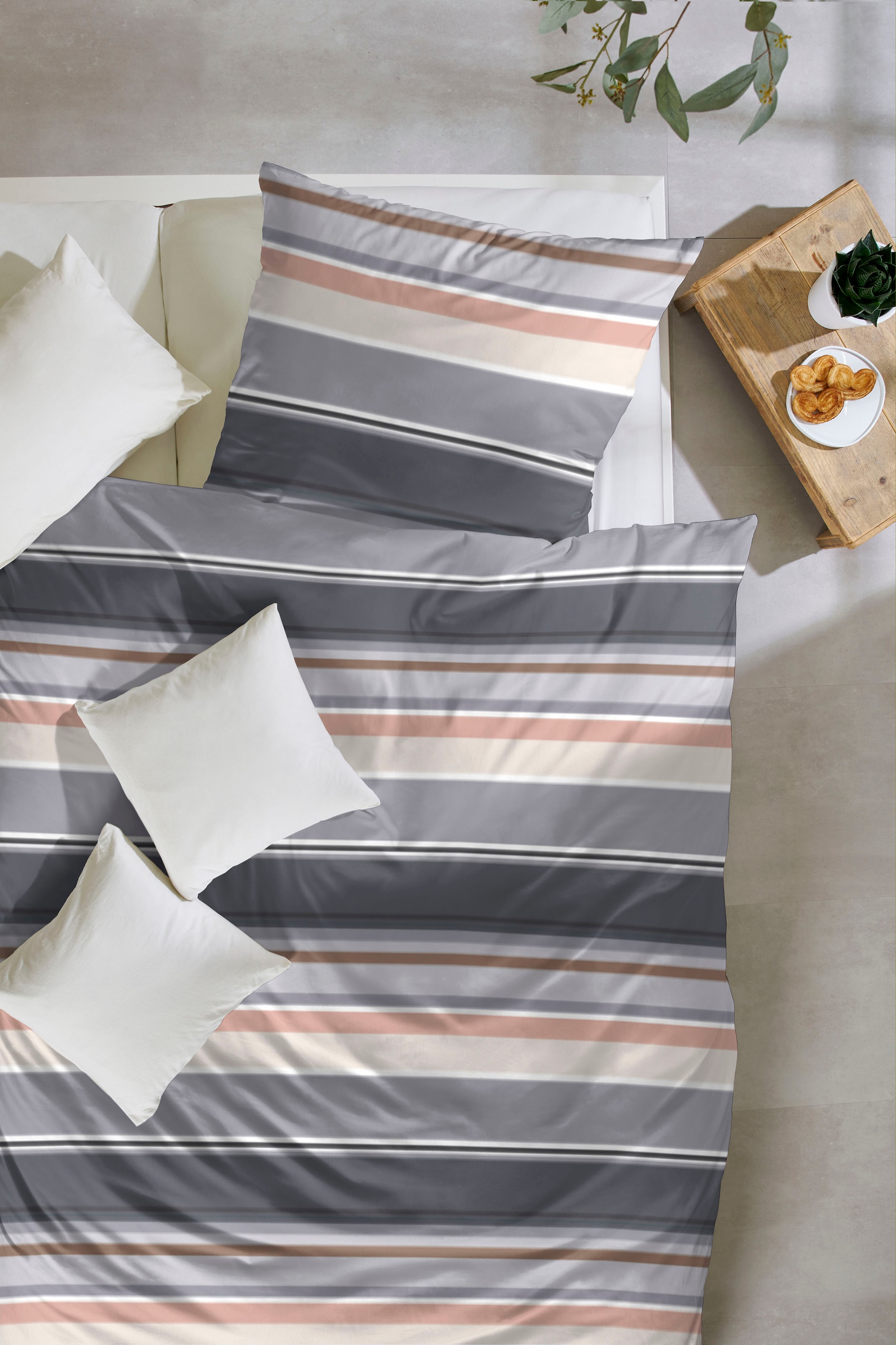 Primera Bettwäsche »Late Summer Stripe« 2 Stk. mit modernen Streifen in frischen Farben
