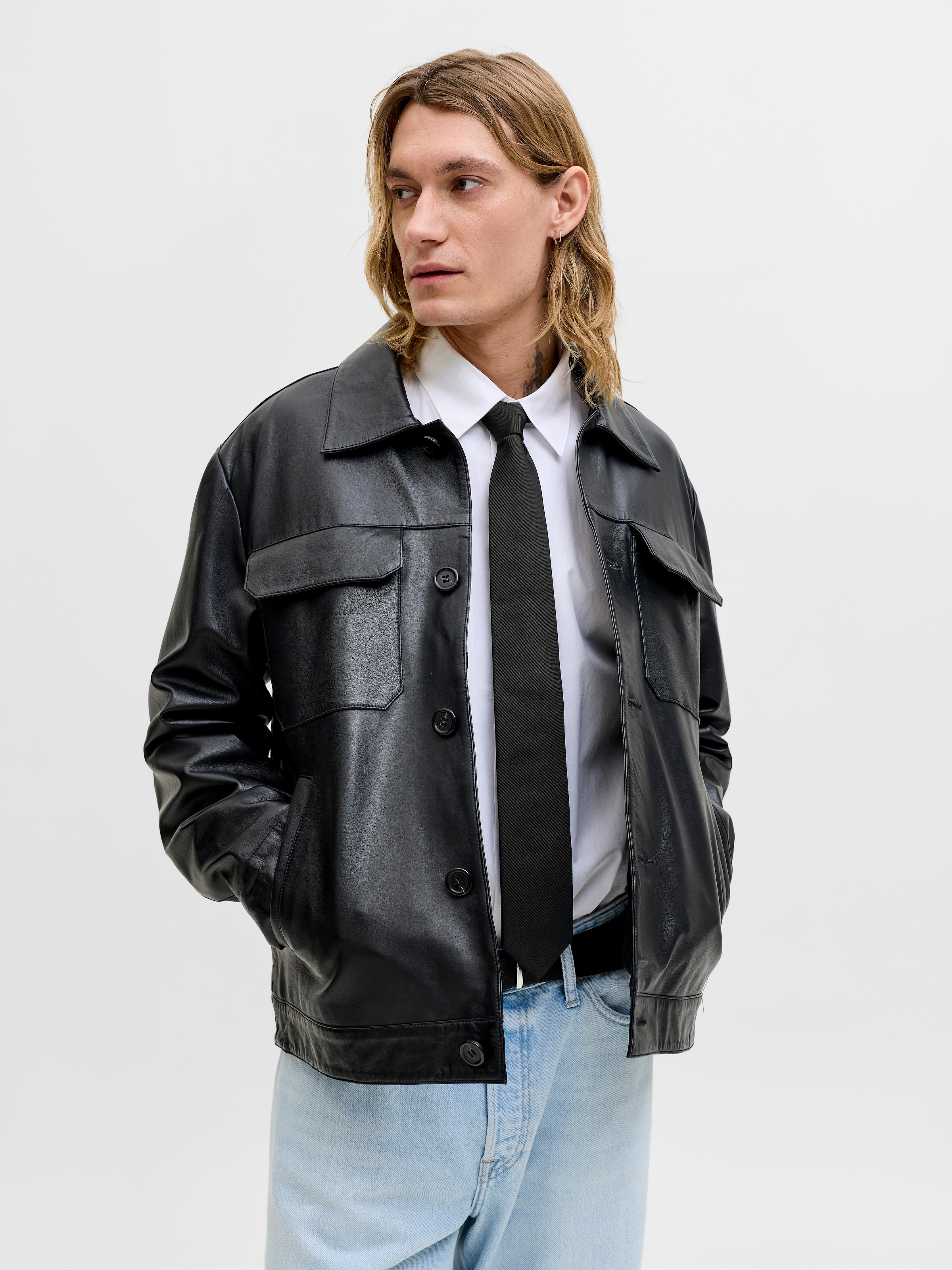 Jack & Jones Krawatte »JACSOLID STRUCTURED TIE SN« Kunstfaser