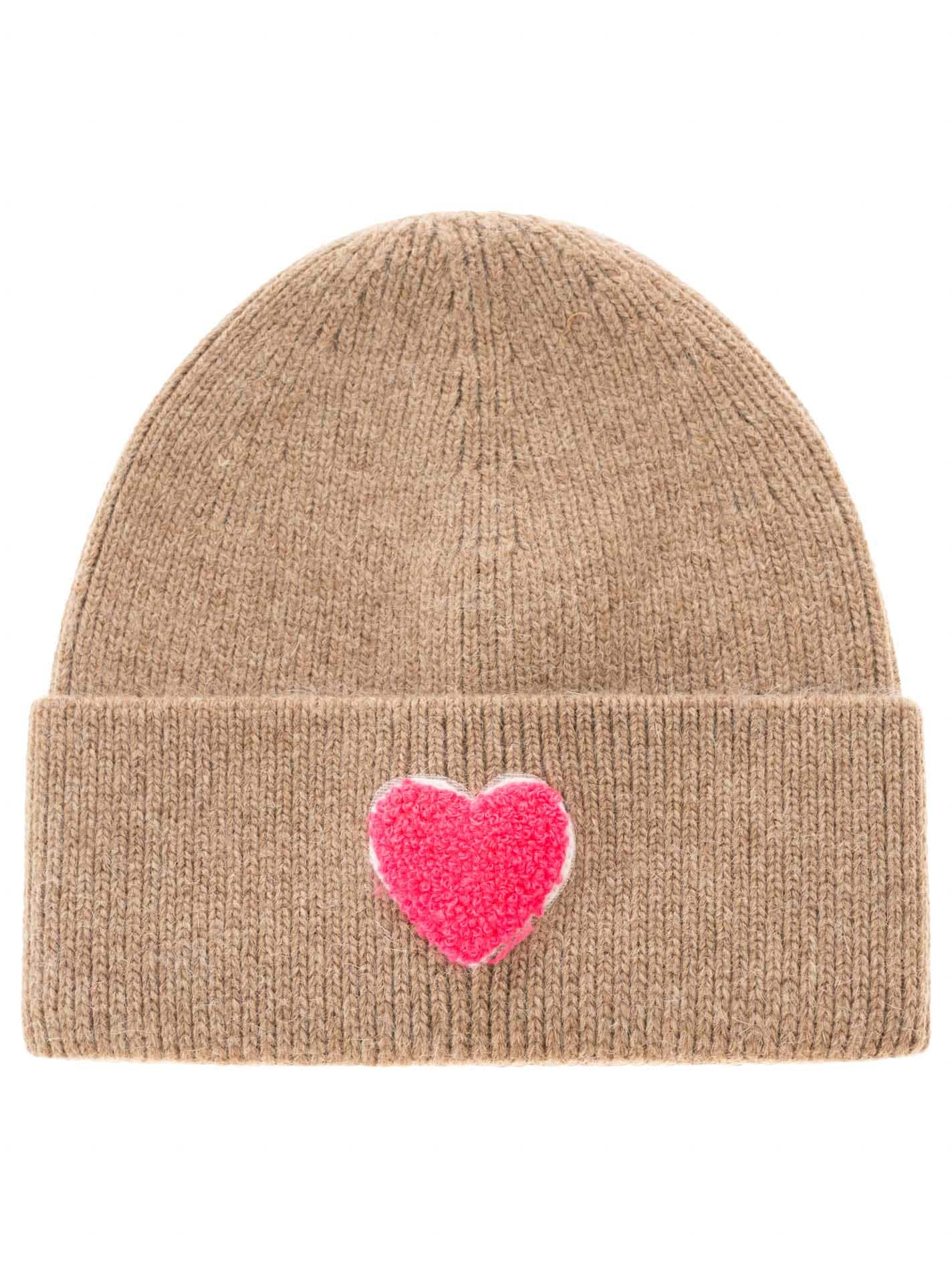 Zwillingsherz Beanie »"Heart Patch"« Grobstrick, Herzmotiv ,Wollanteil, breiter Umschlag, wärmend,