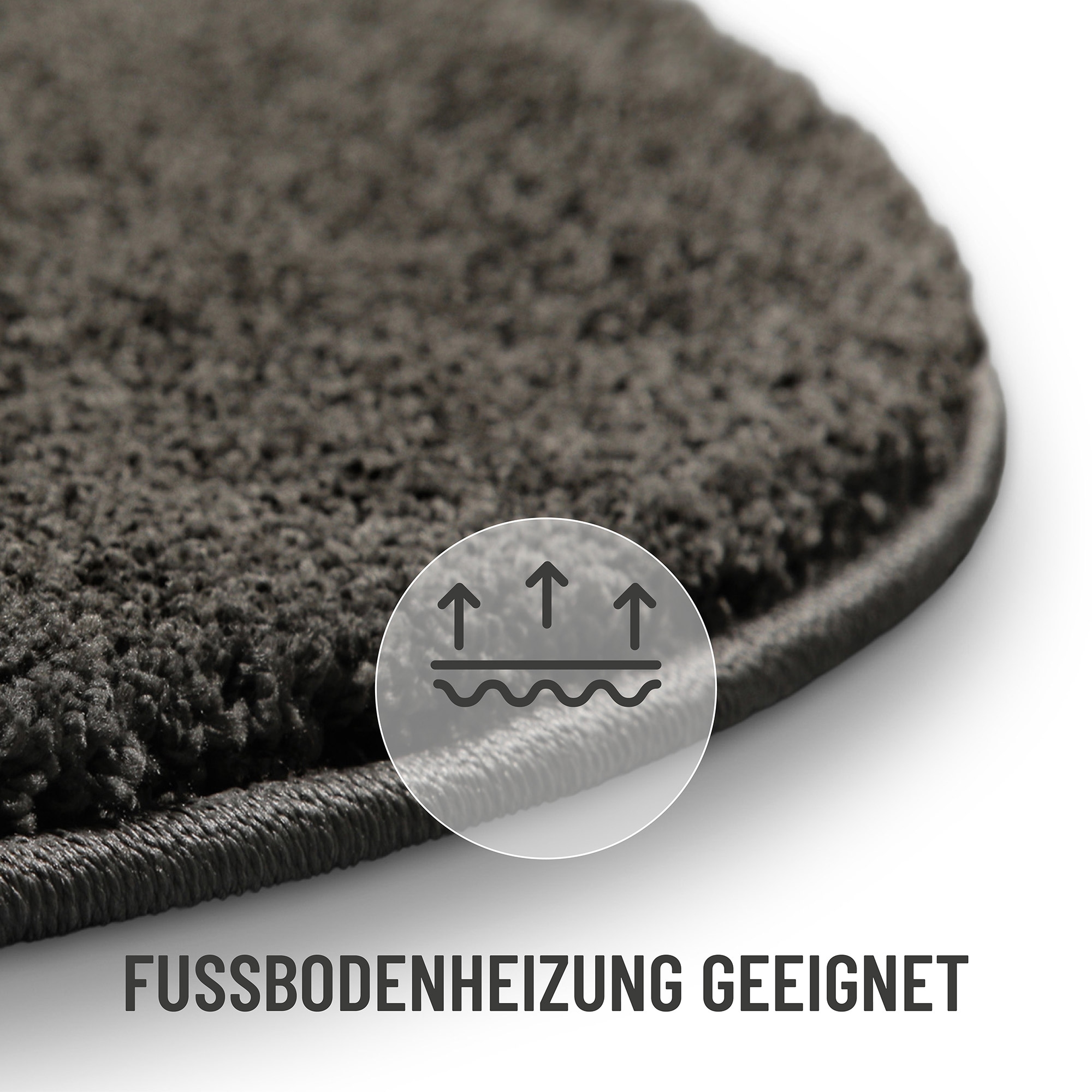 Wecon home Basics Tapis à poils longs »Nova« Rond 25 mm Höhe Shaggy, gewebt, robust, Wohnzimmer, Schlafzimmer