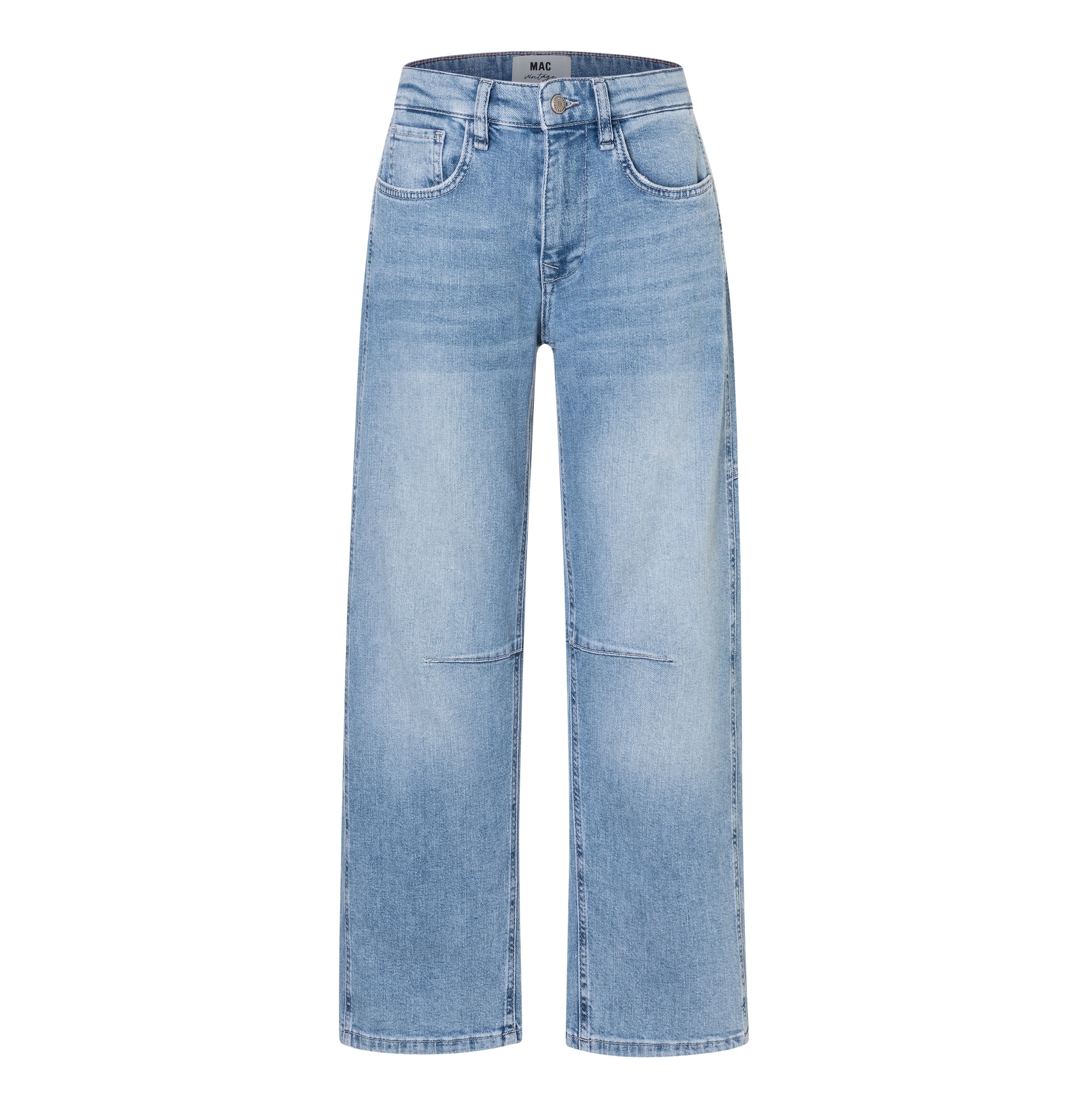 MAC Jeans à 5 poches »OHIO Barrel« coupe Barrel Fit, détail couture au niveau des genoux