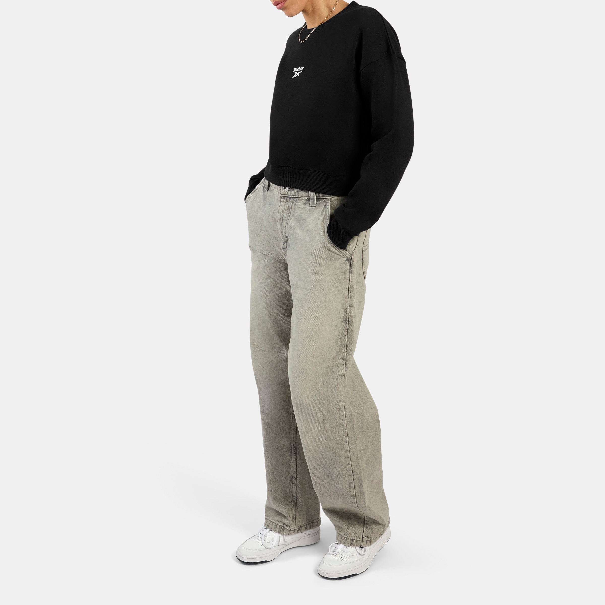 Reebok Sweat-shirt »HAZEL CROPPED SWEATSHIRT«, en coton et polyester
