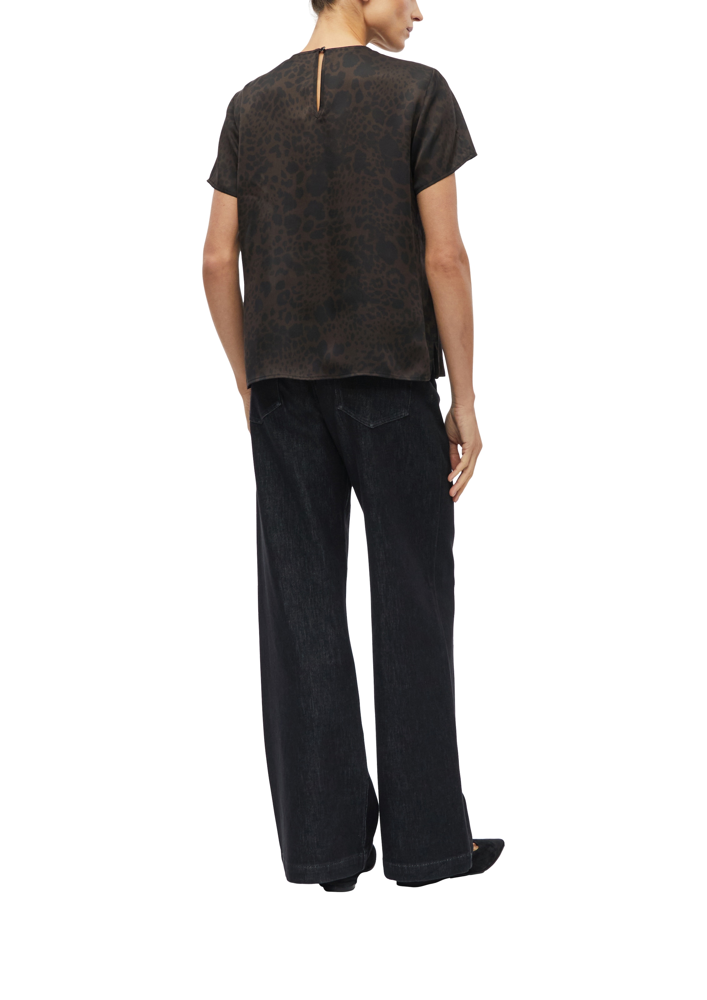 s.Oliver BLACK LABEL Blouse à manches courtes blouse d'été avec imprimé animal