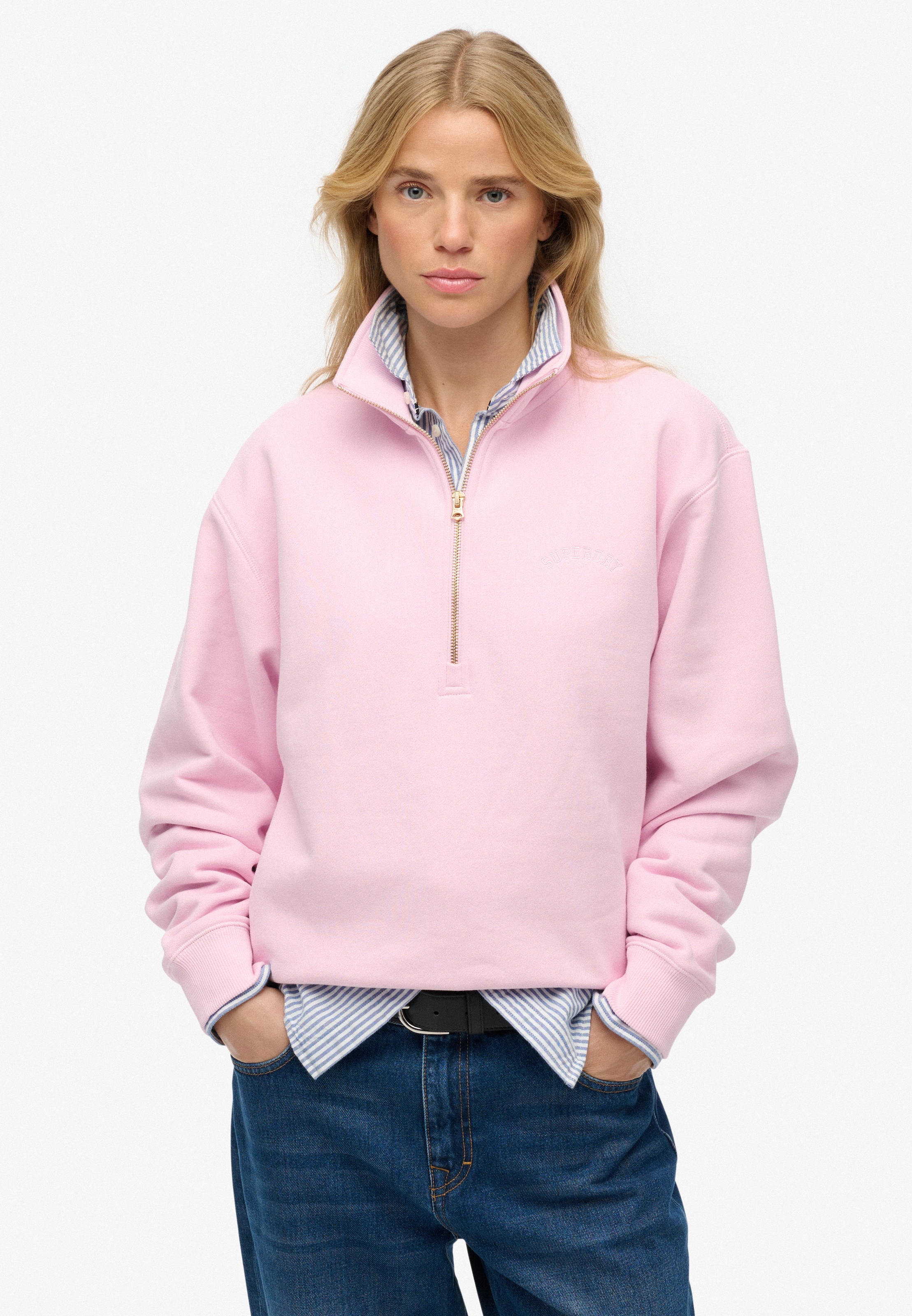 Superdry Sweatshirt »ESSENTIAL LOGO EMB HALF ZIP«
