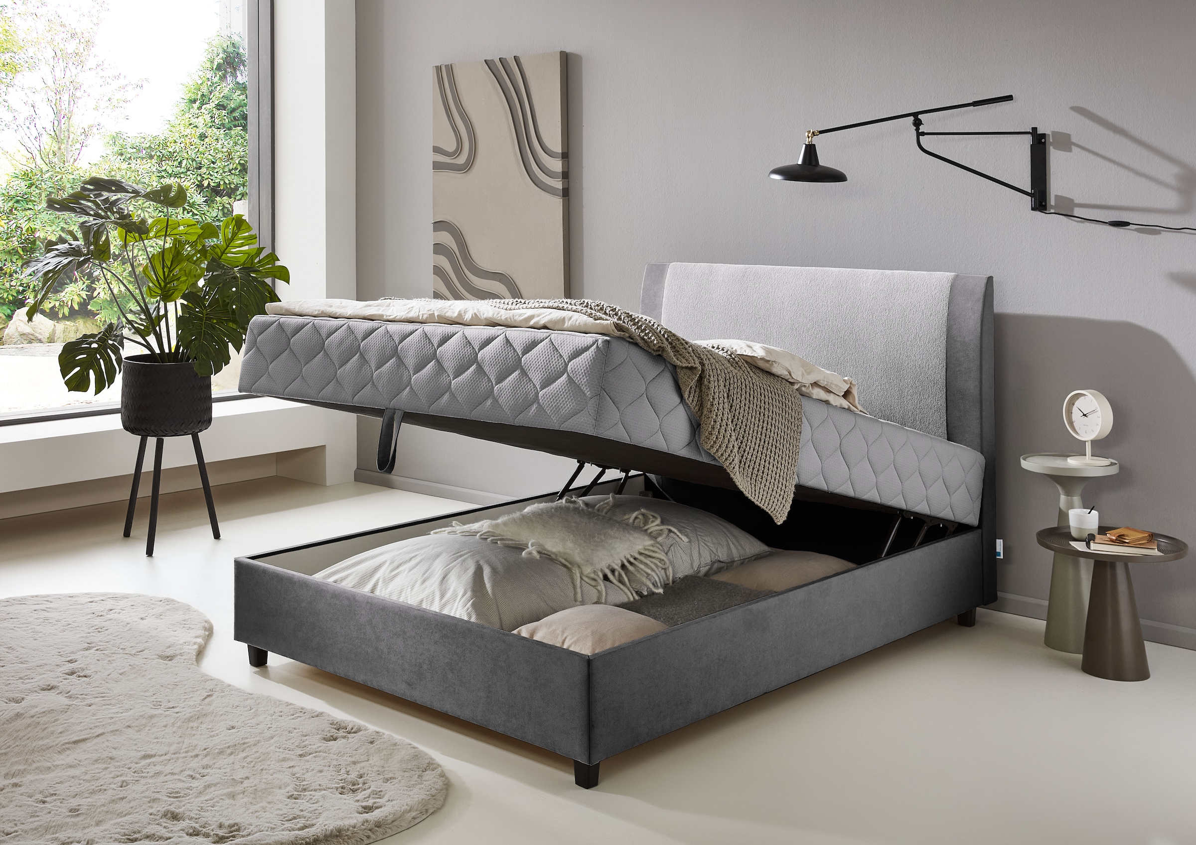 ATLANTIC home collection Boxbett »Borgholm« mit Taschen-Federkernmatratze, Bettkasten und Absetzung im Kopteil