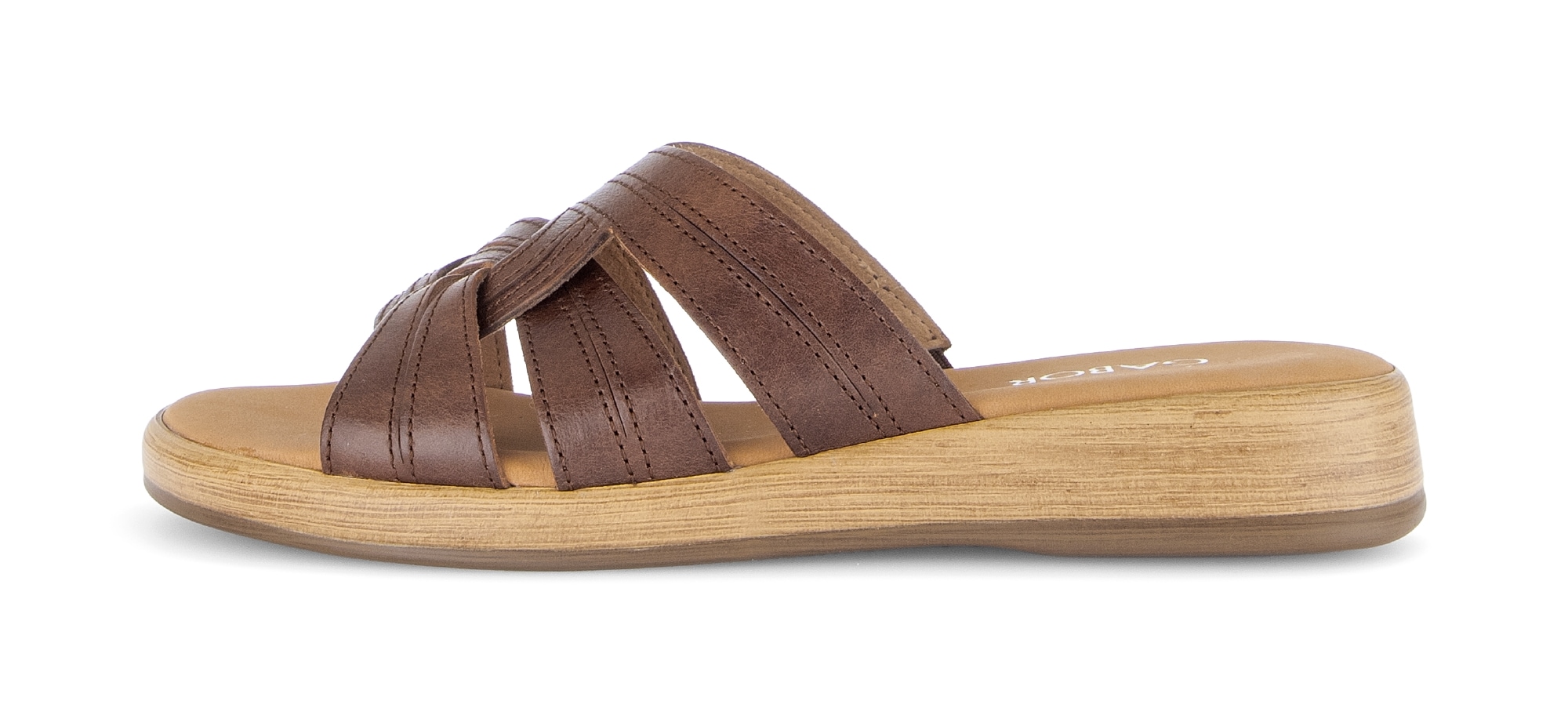 Gabor Pantolette »Rhodos«  plateforme, chaussure à enfiler, chaussure d'été avec surpiqûres