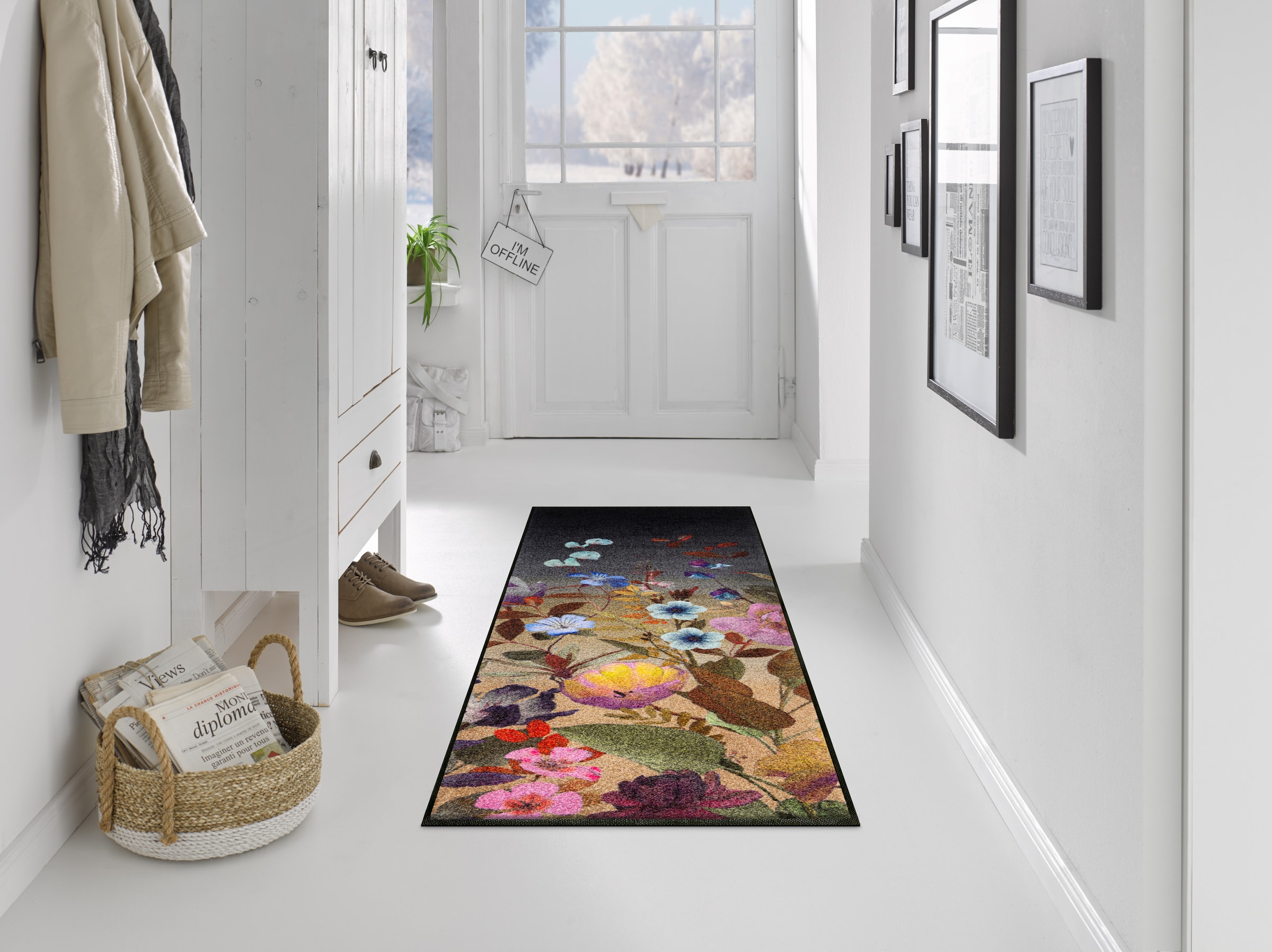 wash+dry by Kleen-Tex Chemin de table »Midnight Blooms« Rectangulaire 7 mm Höhe