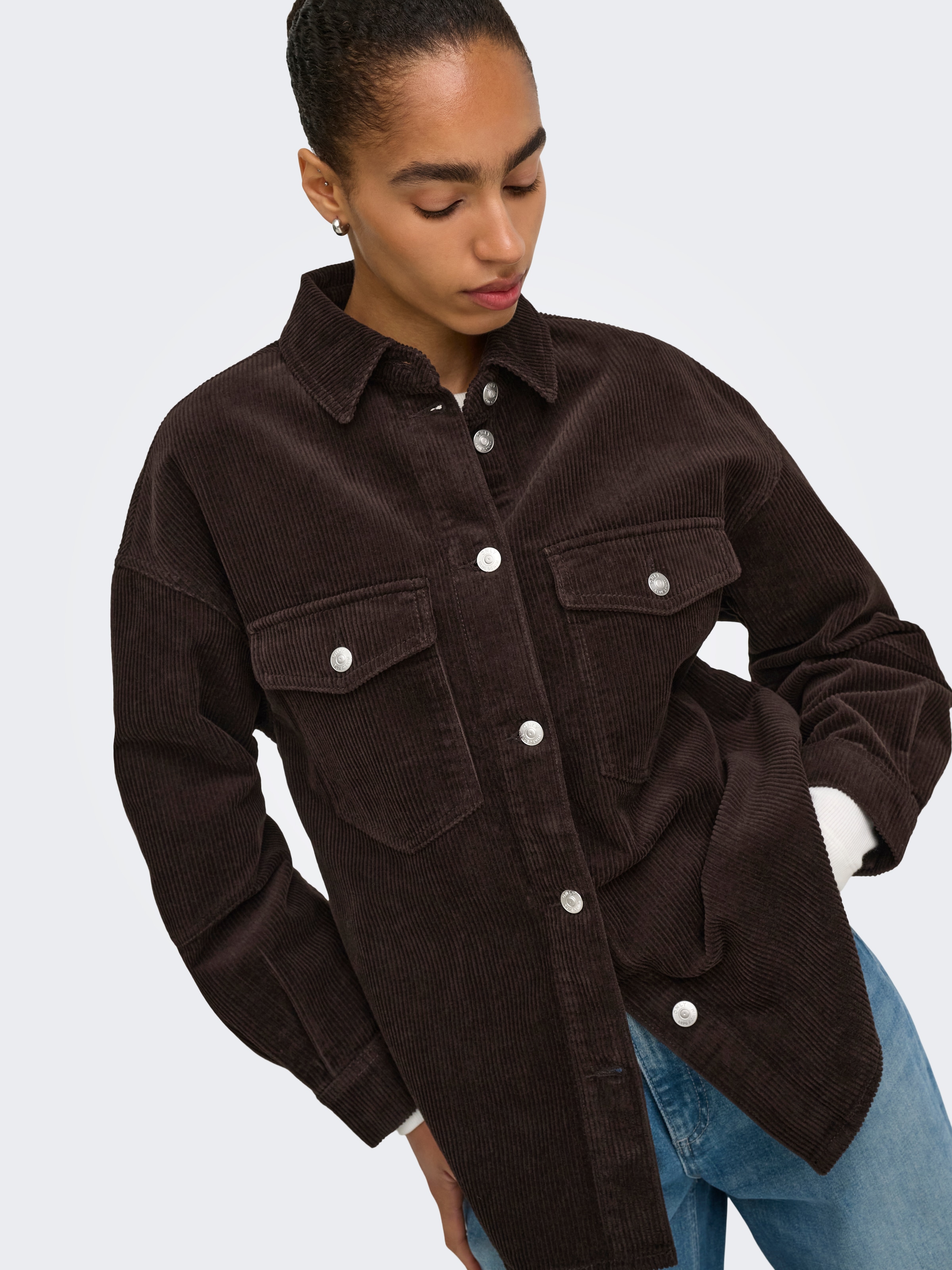 ONLY Blouse chemise »ONLTIGGY L/S CORD SHACKET PNT« Coton, oversize