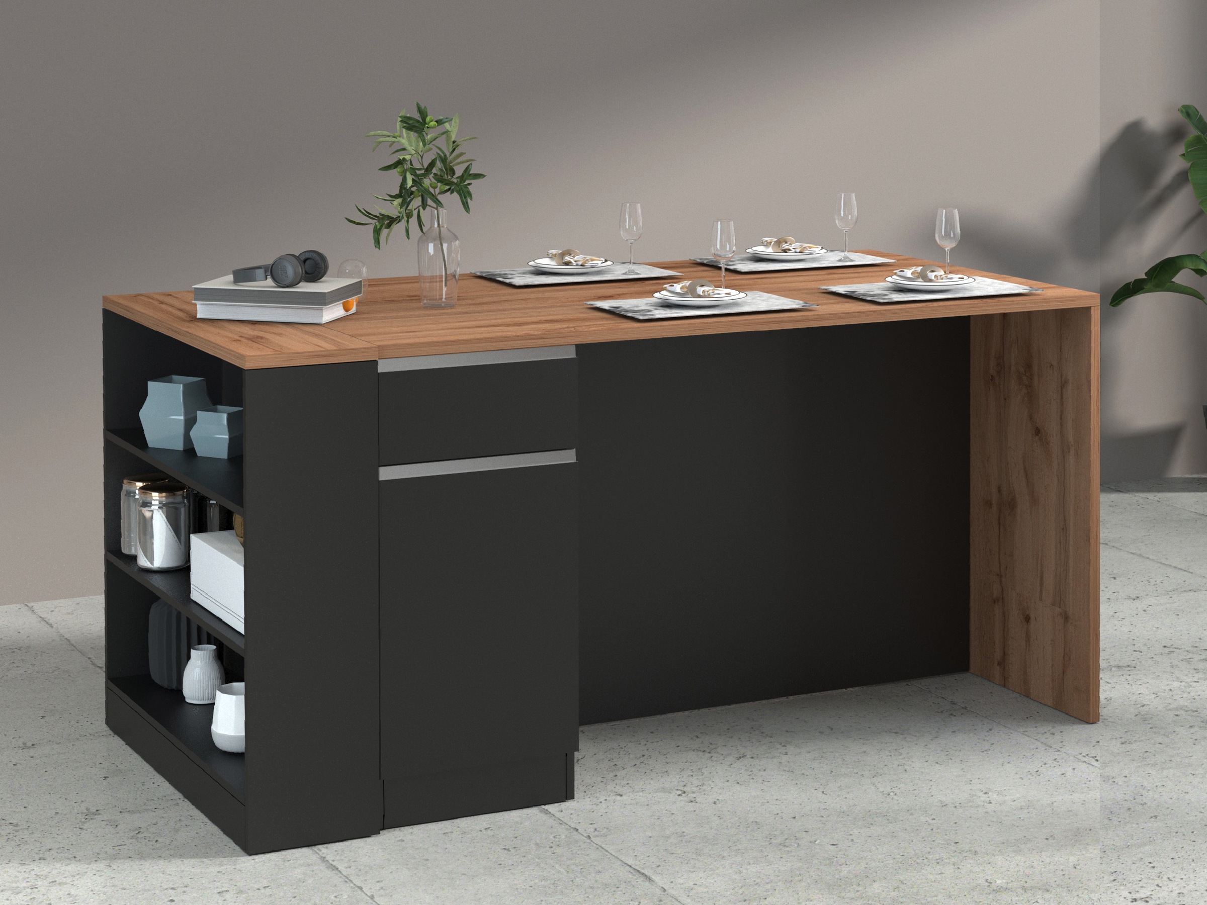 KOCHSTATION Étagère de cuisine »Sole,Regal,Standregal,Küchenregal,Ablageregal« Kombinierbar mit Kücheninsel Serie Sole Kochstation