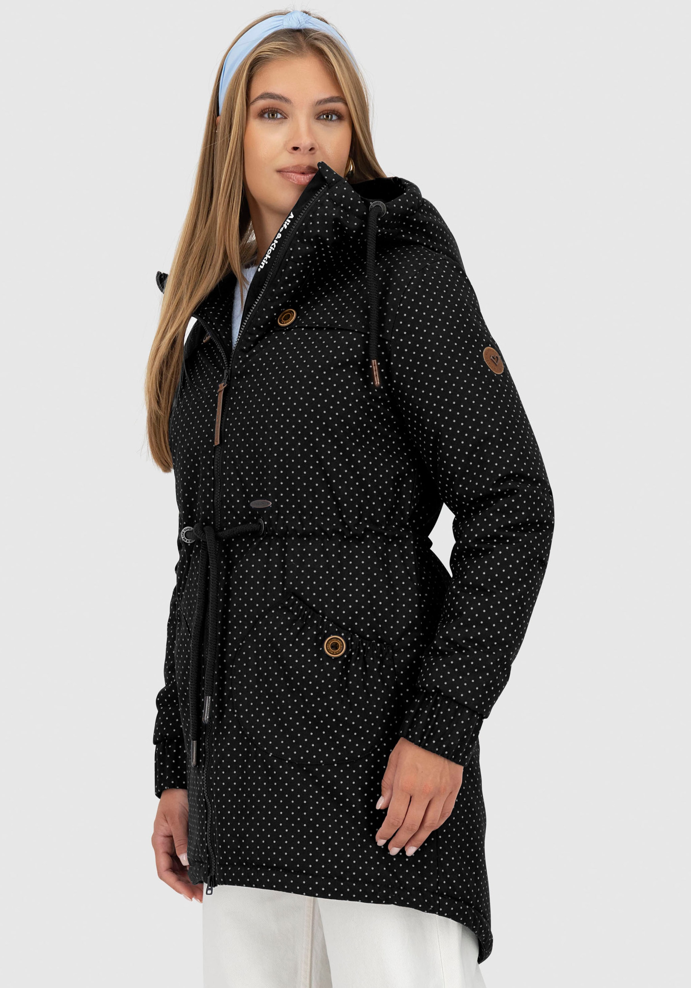 Alife & Kickin Veste d'extérieur »CHARLOTTEAKB« mit Kapuze gefütterter Parka, Kapuzenjacke durch Bindeband tailliert
