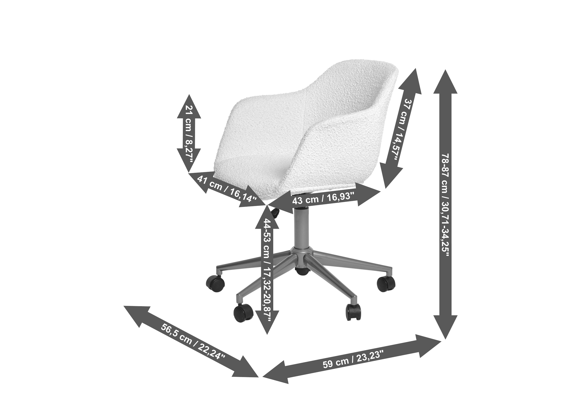 Jahnke Chaise de bureau »SHELL WORX« () 1 cuisChaise de bureau/écriture, réglable en hauteur, velours, structure aspect or