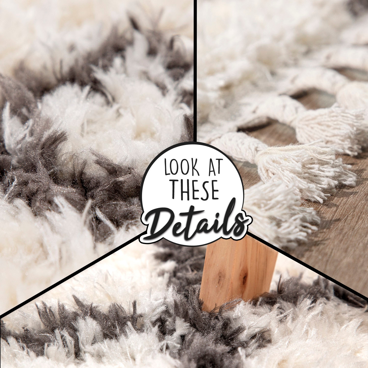 Paco Home Tapis à poils longs »Orebro 171« Rectangulaire 44 mm Höhe modernes Rauten Muster, besonders weich & kuschelig, mit Fransen