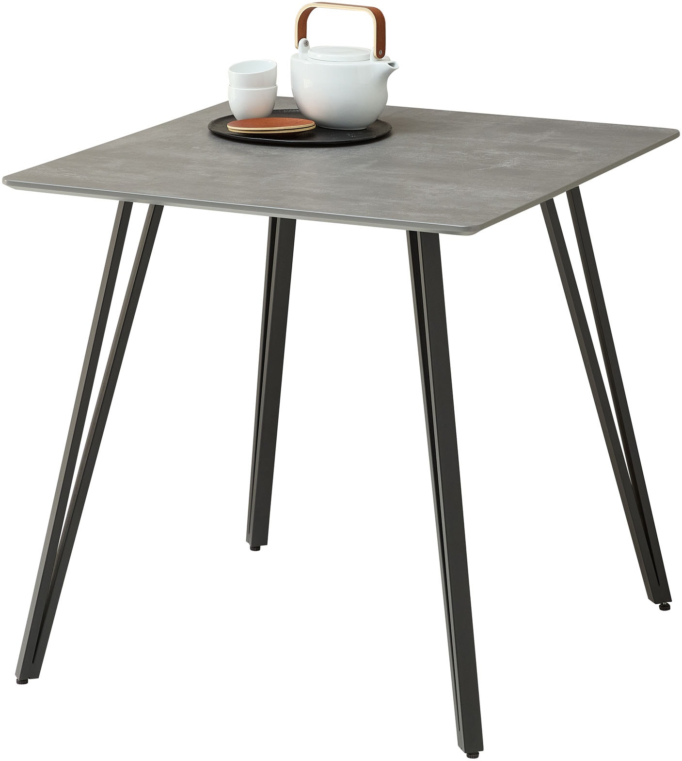 Stolkom Esstisch »Fieteni Esstisch B/H/T 80x75x80 cm« 1 Stk. tlg. Schweizer Kante, pulverbeschichtet