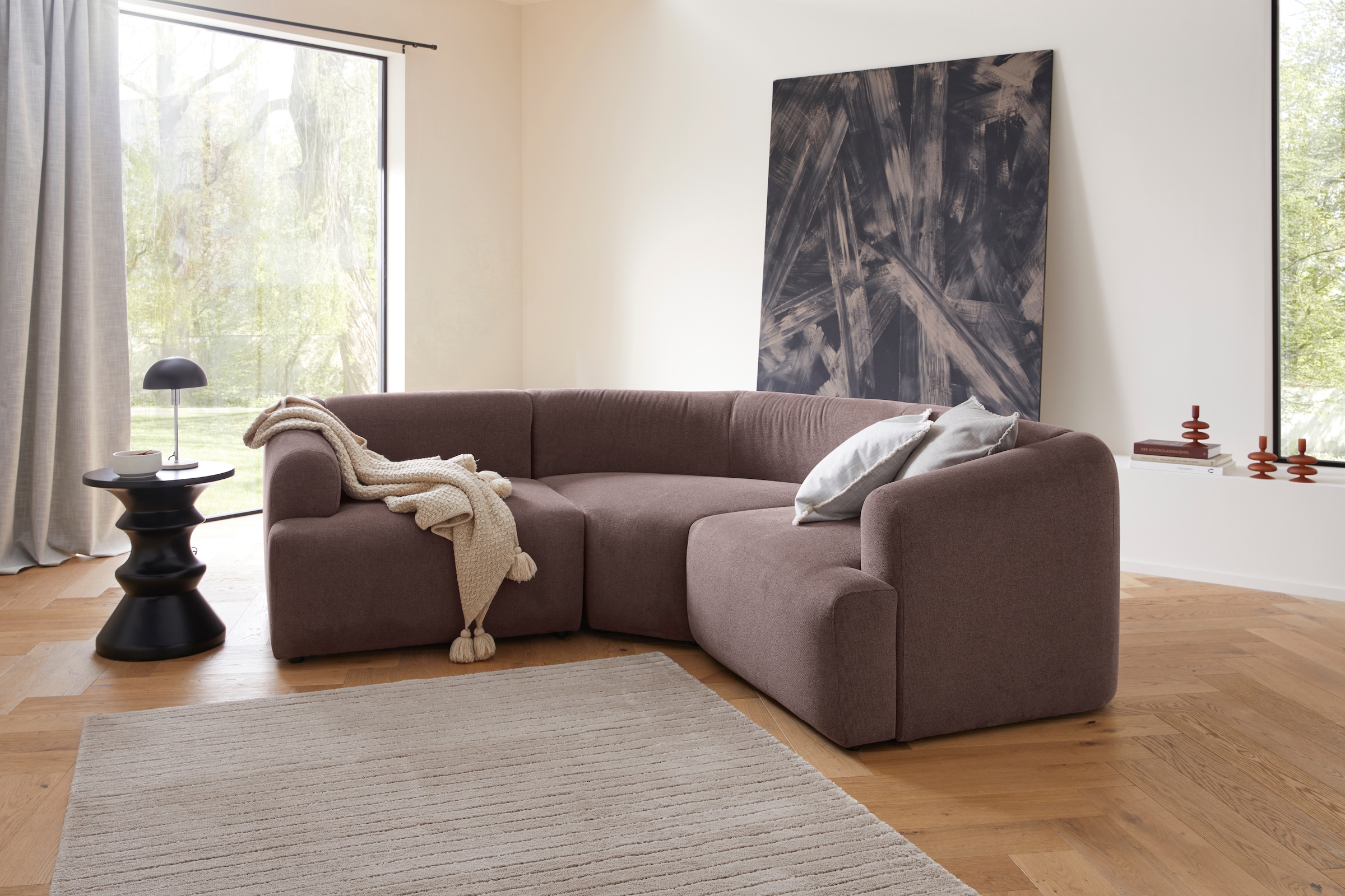 LeGer Home by Lena Gercke Fauteuil »LYZA mit Armlehne links oder rechts, Masse B/T/H: 96/96/74 cm« utilisable en module ou séparément, pour composition individuelle