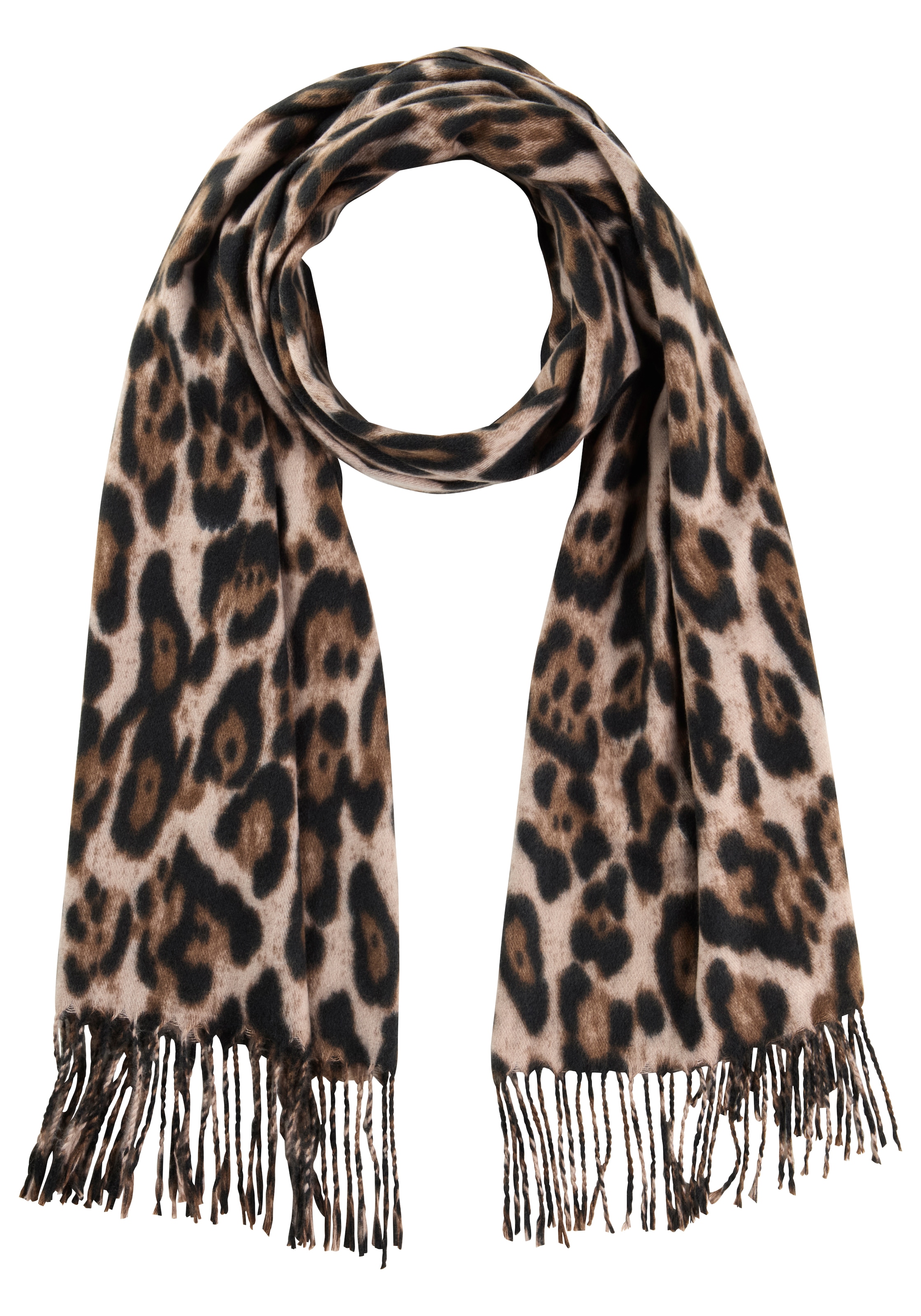 Laura Scott Modeschal im trendigen Leopard-Design mit Fransen - NEW