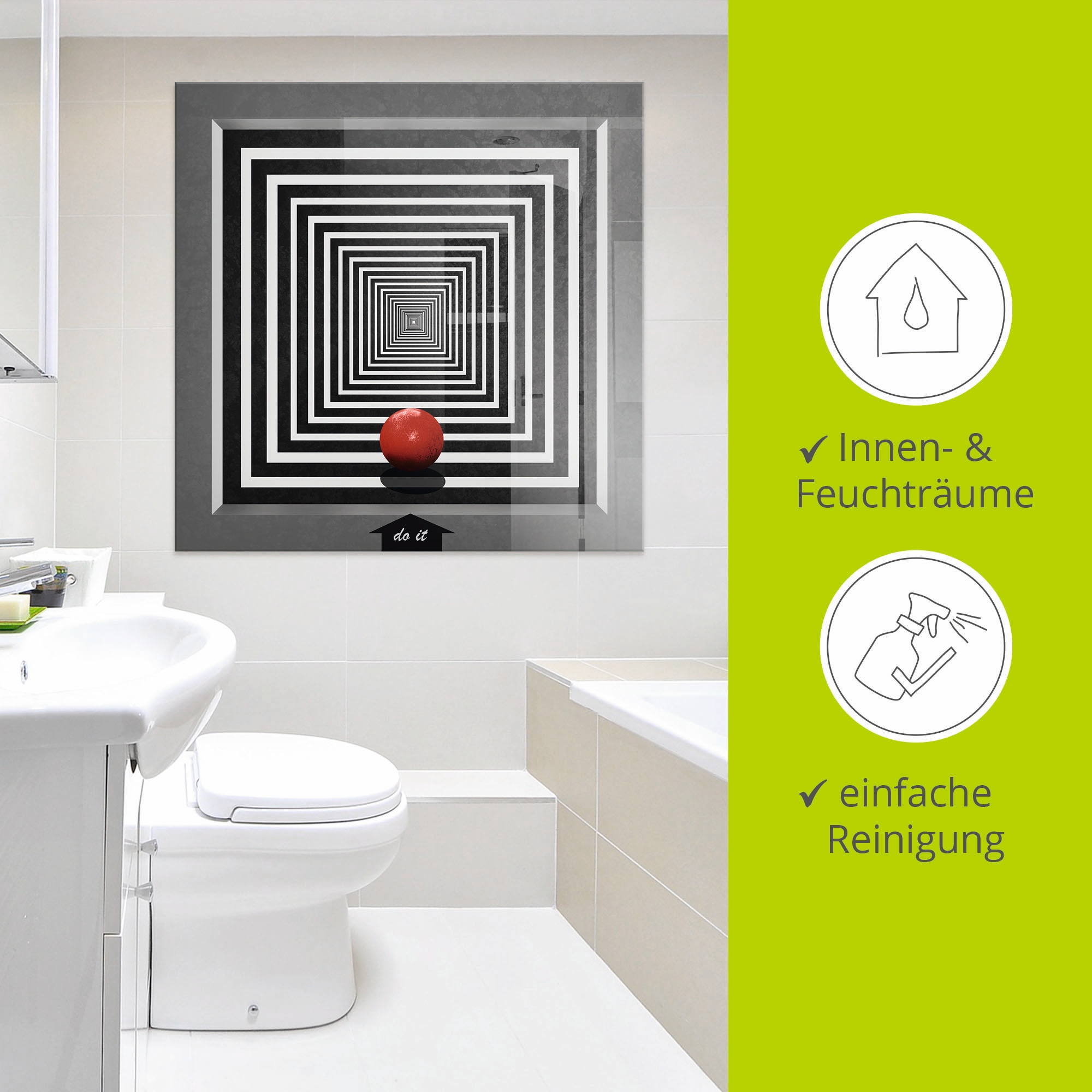 Artland Glasbild »Mach es« Muster 1 Stk. tlg. in verschiedenen Grössen