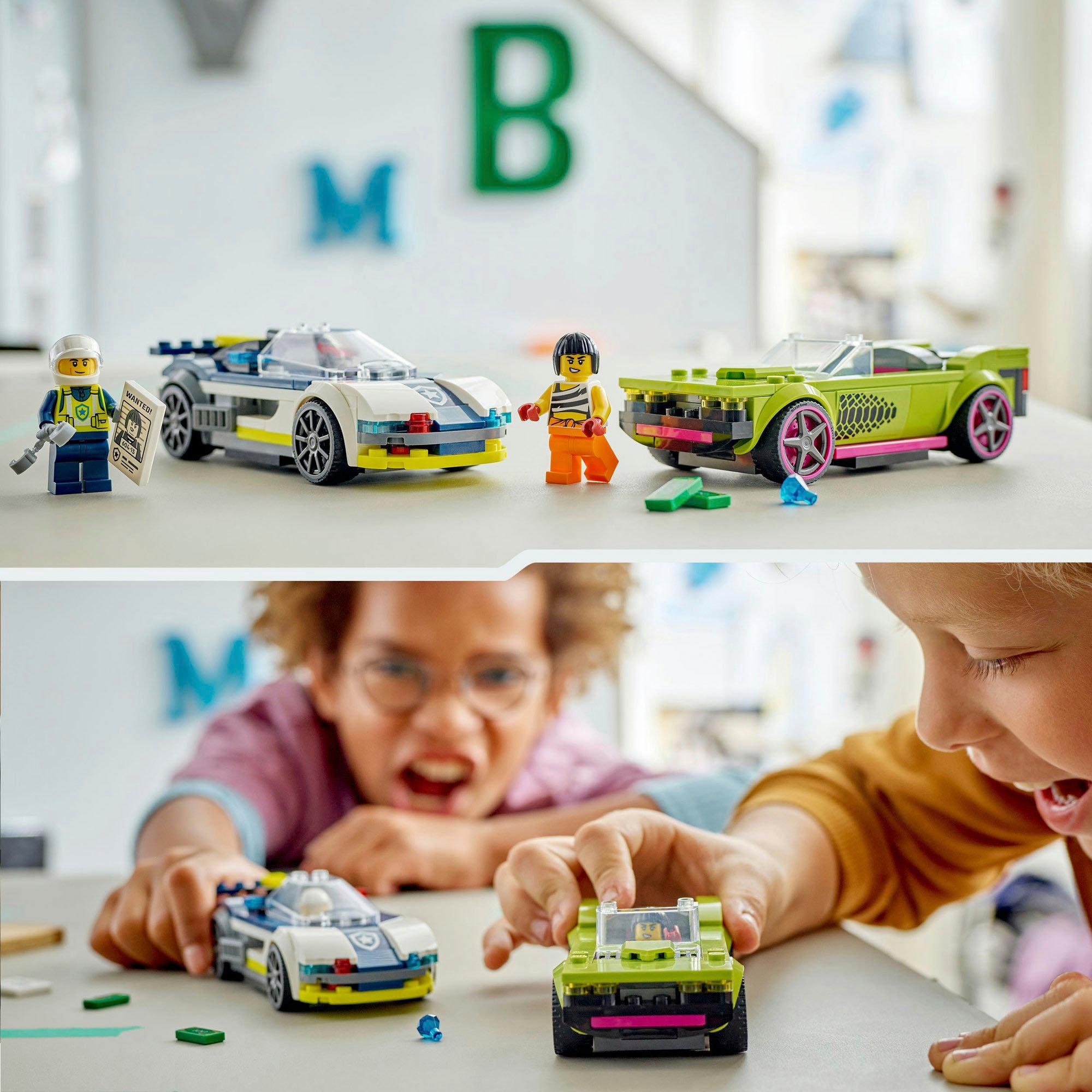 LEGO® Pions de construction »Verfolgungsjagd mit Polizeiauto und Muscle Car (60415), LEGO City« Made in Europe