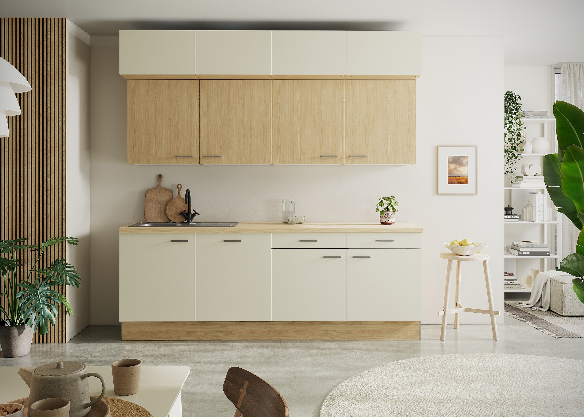 KOCHSTATION Kitchenette »KS-Lucy« Breite 240 cm, Soft-Close, inkl. Zubehör, wahlweise mit Geschirrspüler