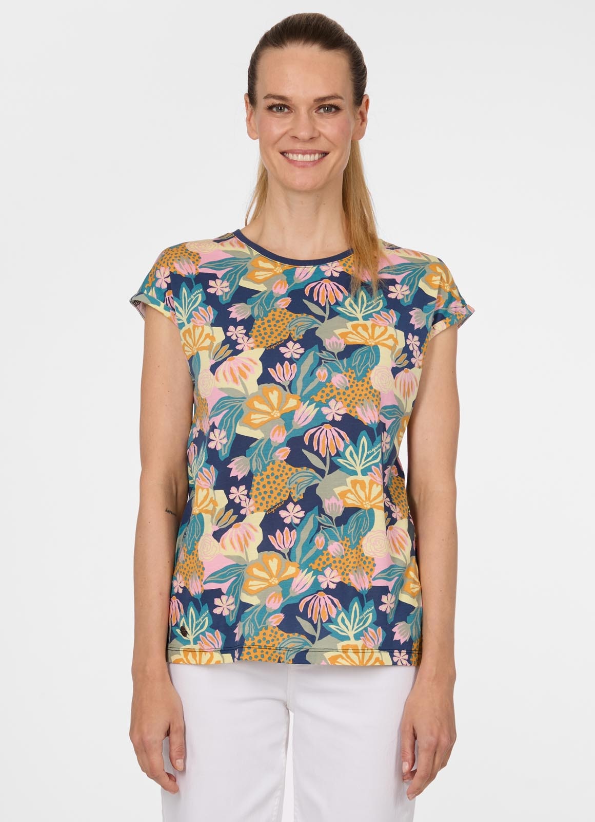 Ragwear T-shirt »DIONA PRINT« en mélange de coton, avec modal, coupe normale, manches courtes,