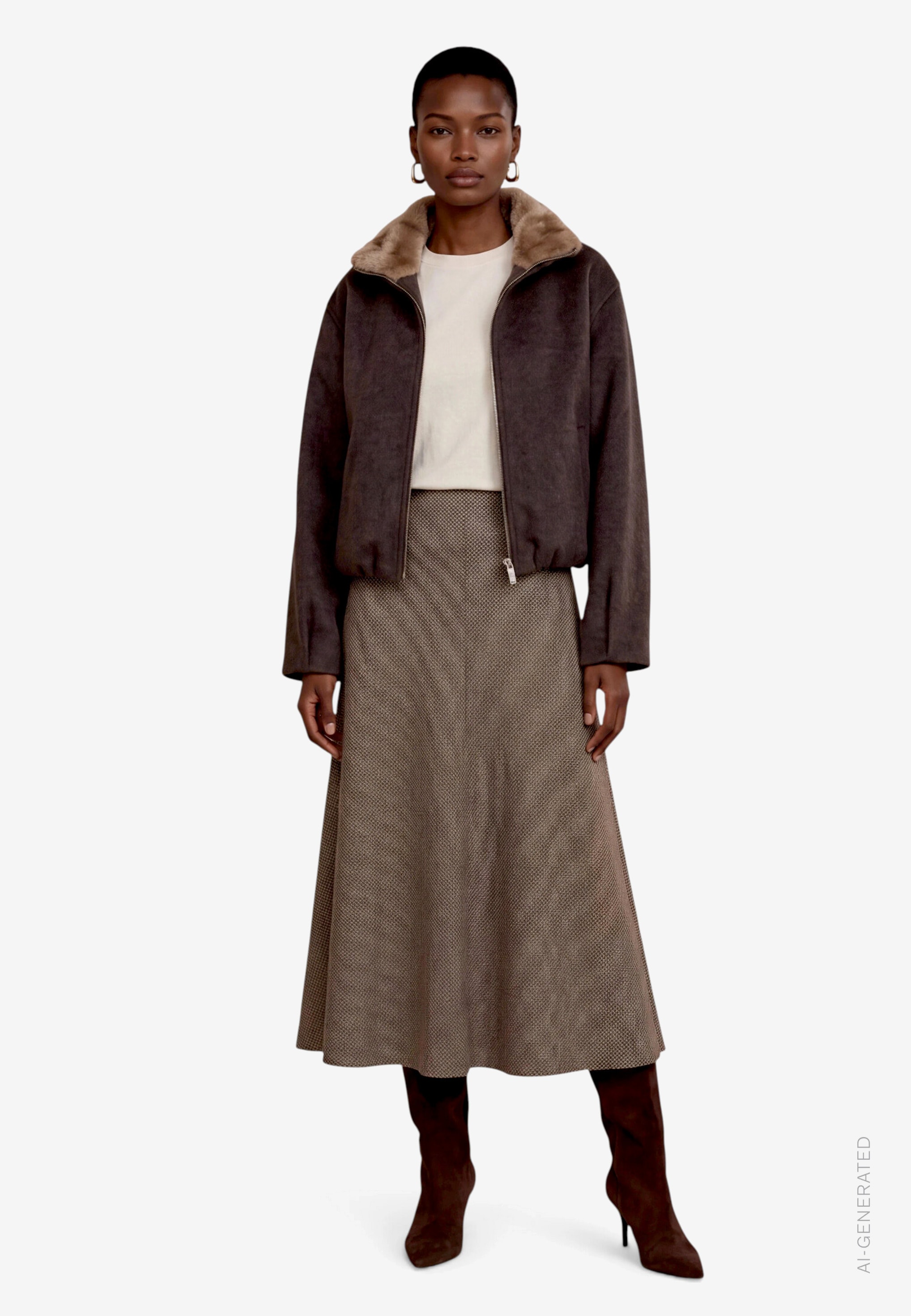 Zero Blouson ohne Kapuze mit Kunstfellkragen