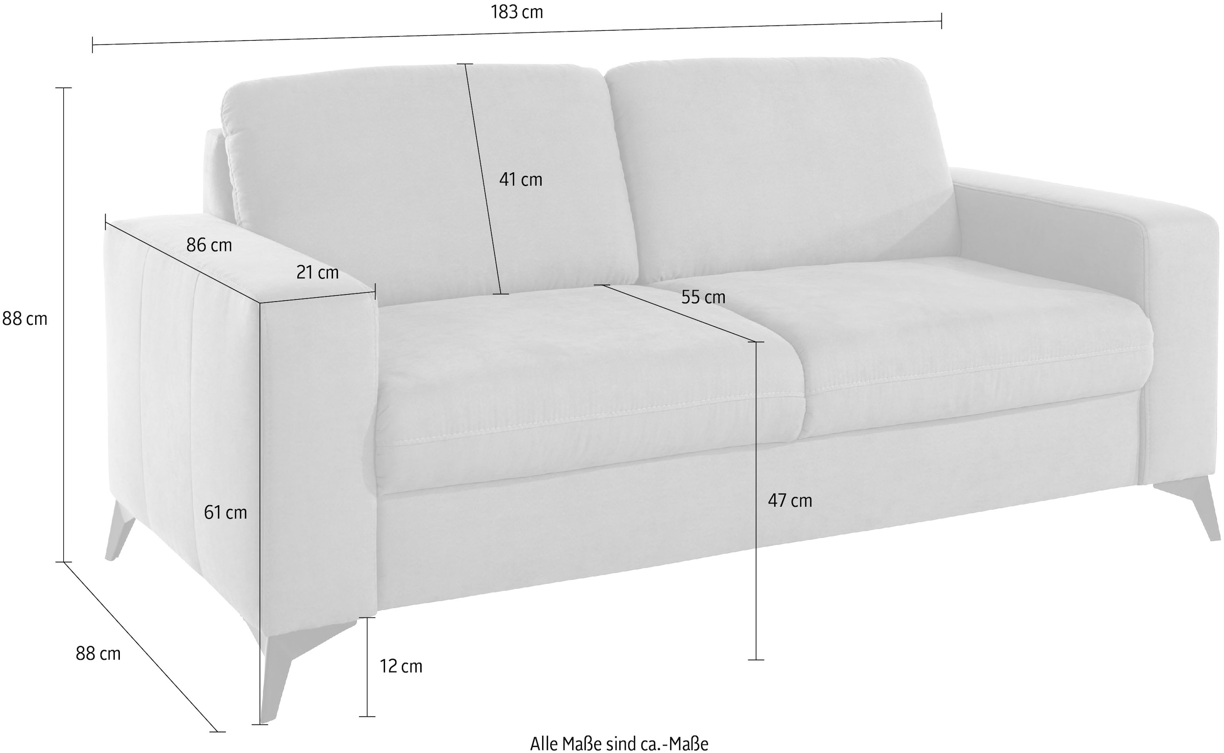 Home affaire 2,5-Sitzer »Lolland« mit Federkern, auch mit abwischbarem Bezug