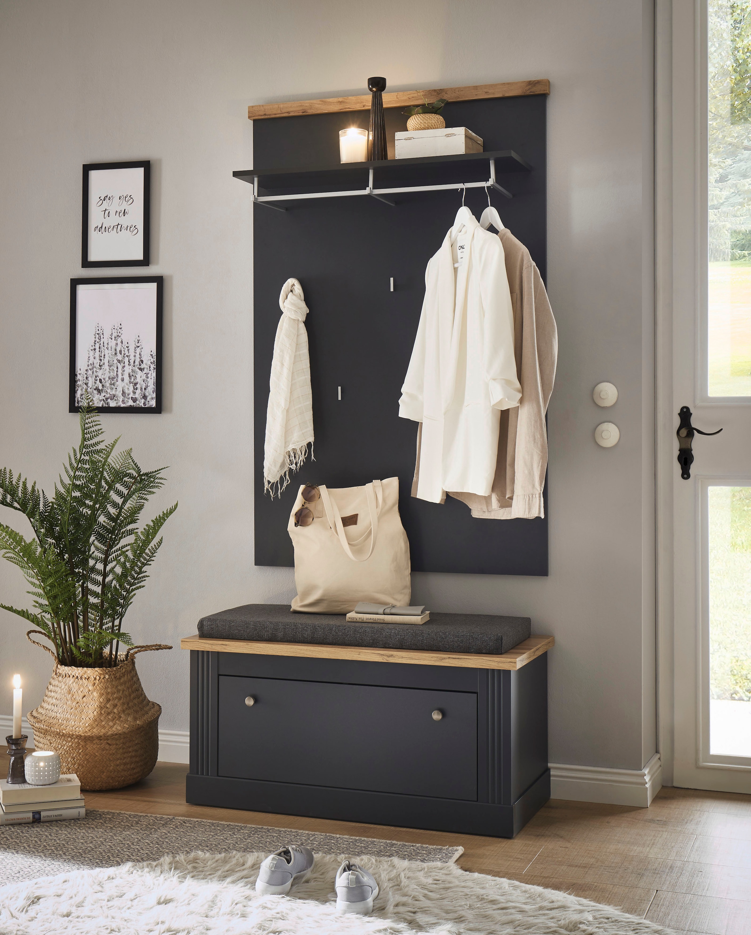 Home affaire Garderoben-Set »WESTMINSTER BESTSELLER!« Schuhbank, Wandpaneel, 2 Stk. tlg.