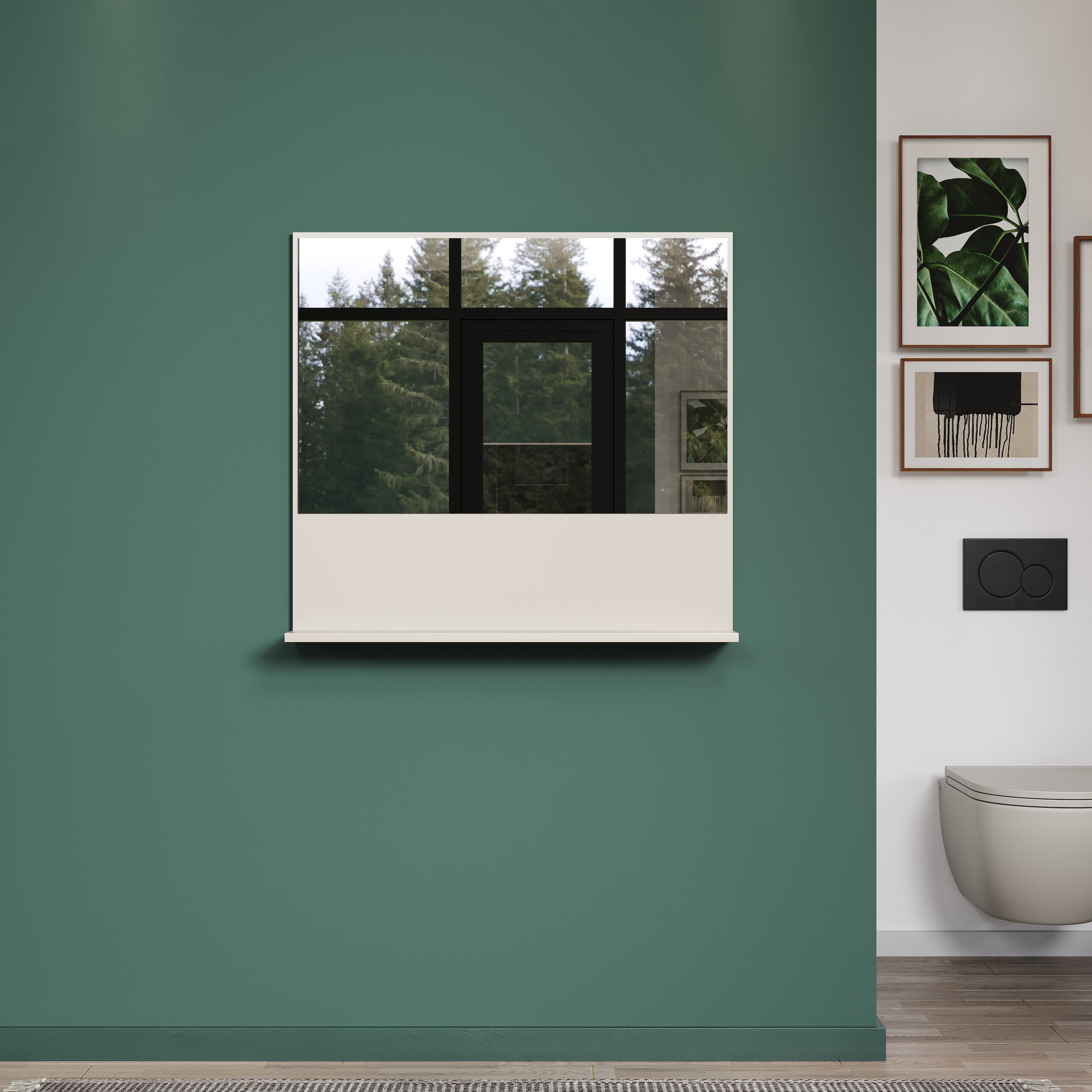 welltime Miroir mural »San Pedro« Kompakter Badspiegel mit Ablagefläche – Masse (B/T/H) 80/14/74 cm