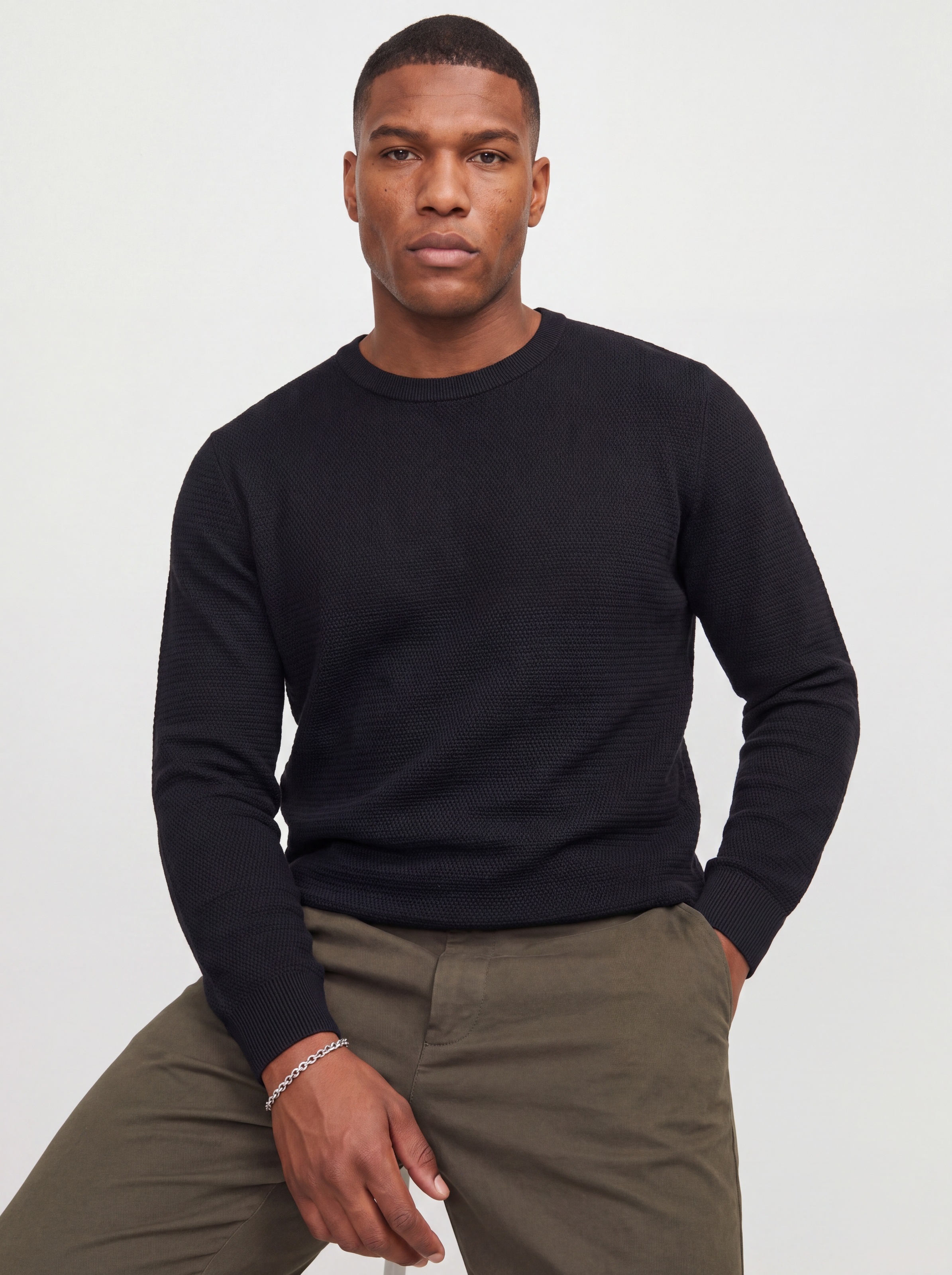 Jack & Jones PlusSize Pull à col rond »JJERYDER KNIT CREW NECK SN PLS« Coton, coupe normale