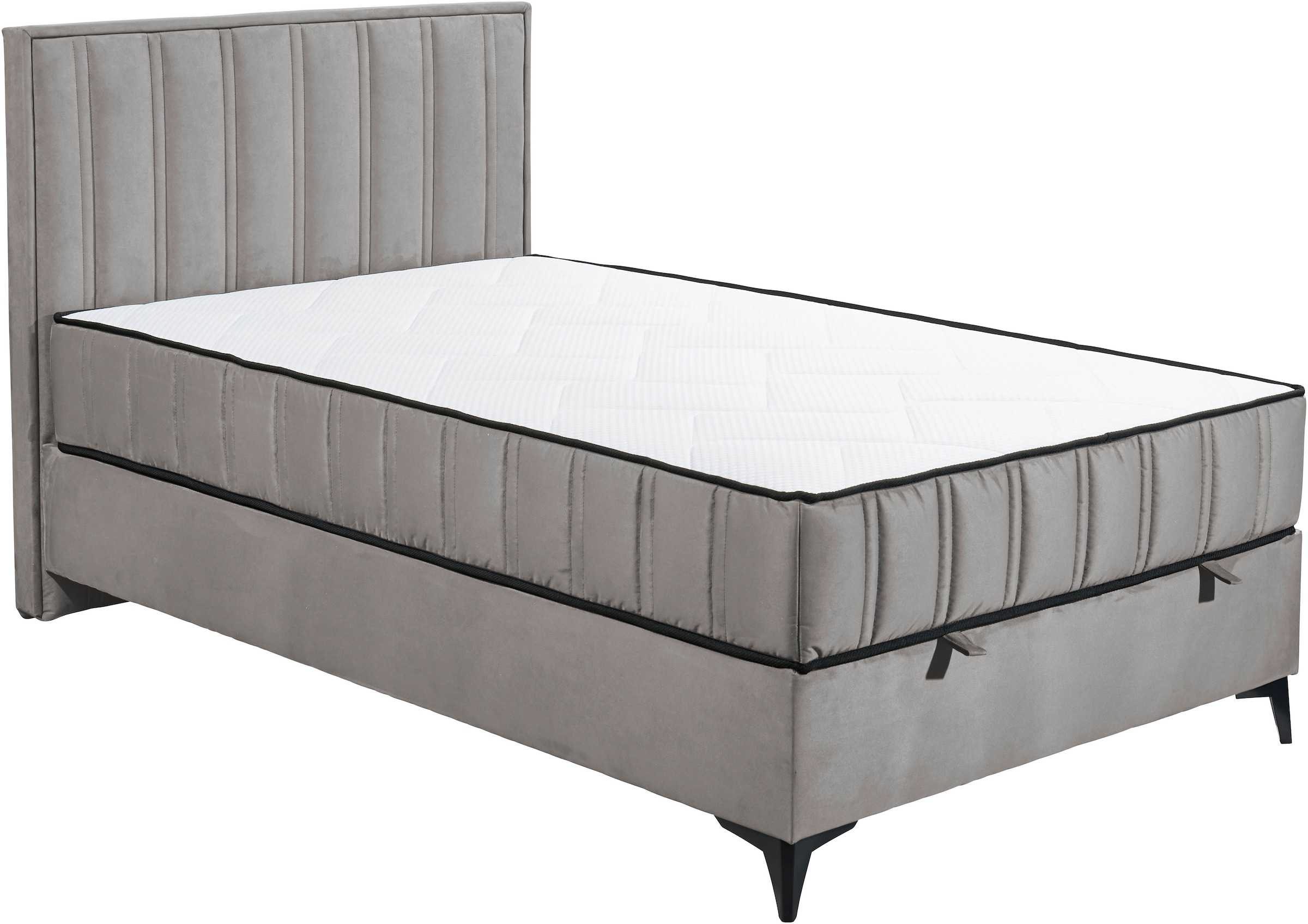 ED EXCITING DESIGN Lit de boxe »Monroe inkl. Bettkasten, erhältlich in den Breiten 120cm & 140cm« Duo-Matratze - feste Seite mit Kokosmatte