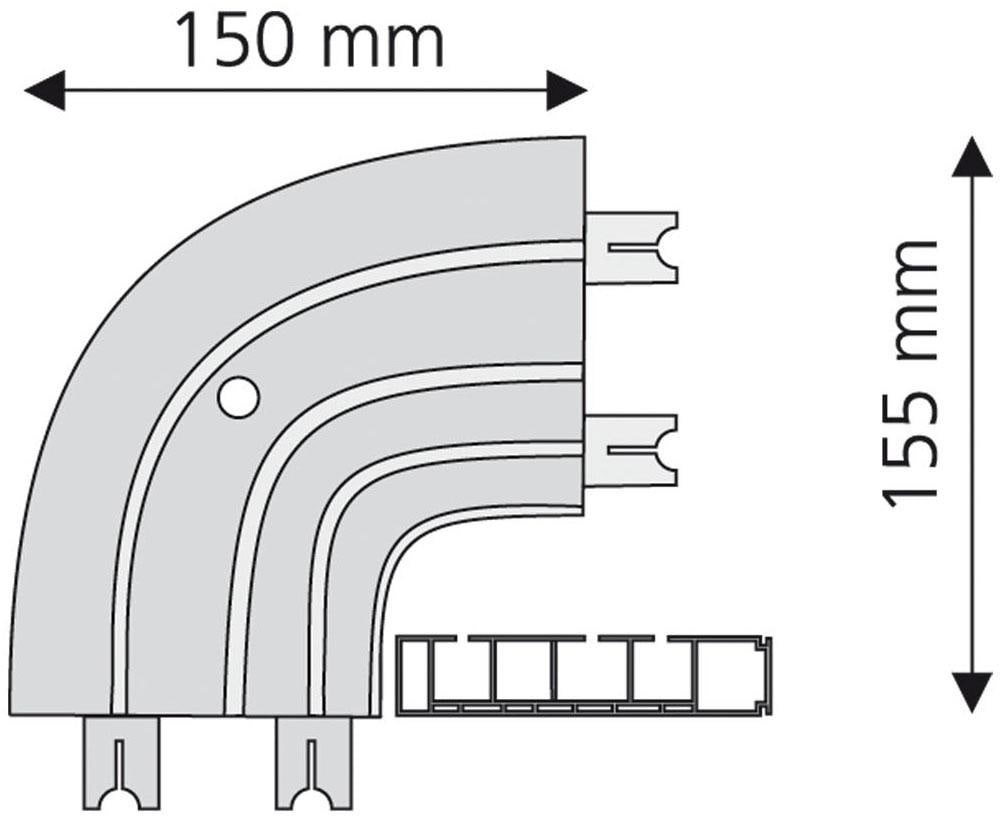 Liedeco Erker-Innenbogen 3 läufig-läufig Fixmass weiss