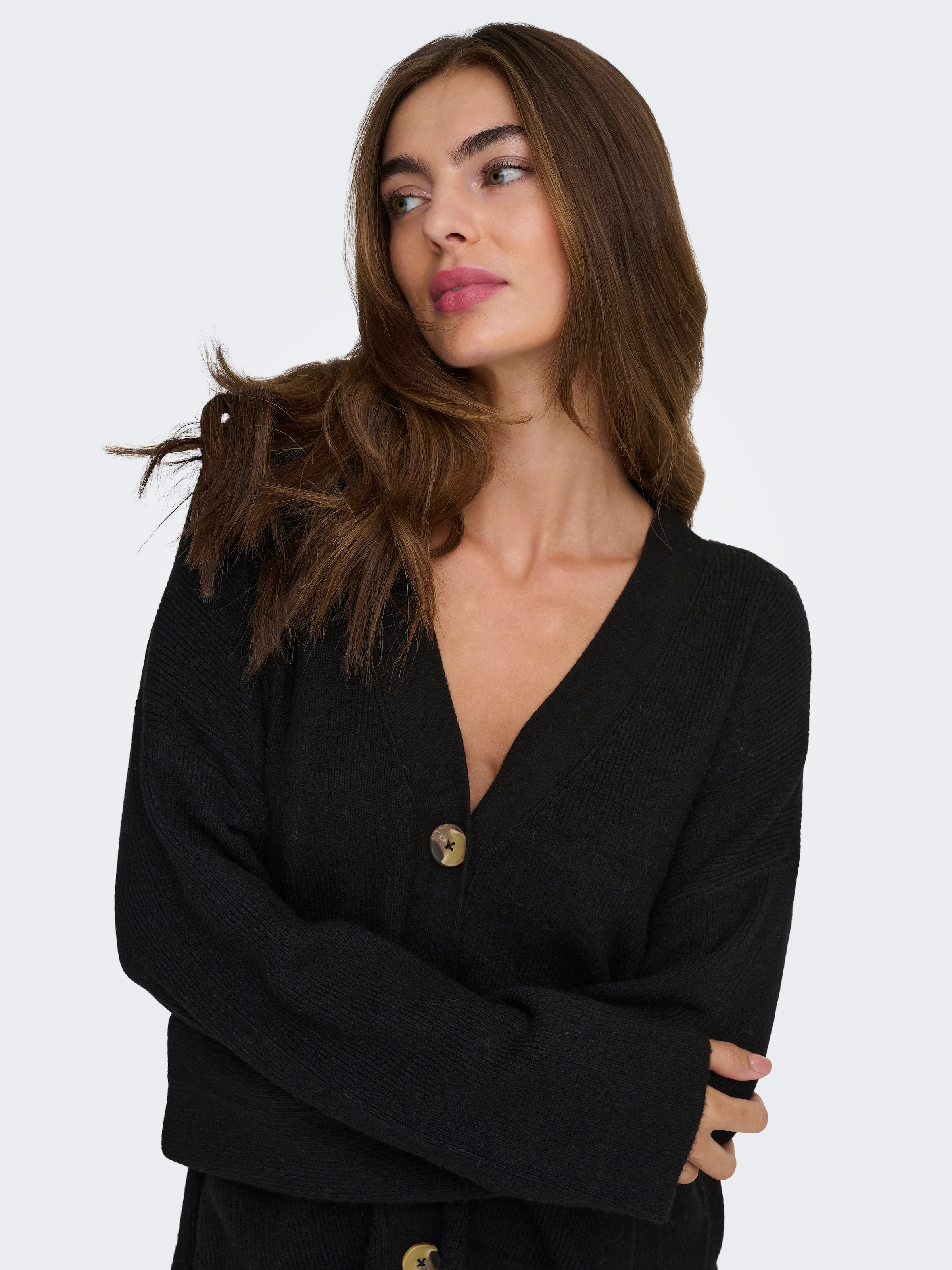 ONLY Strickjacke »ONLIBI LS RIB LOOSE CARDIGAN KNT NOOS« Viskosemischung, regular fit