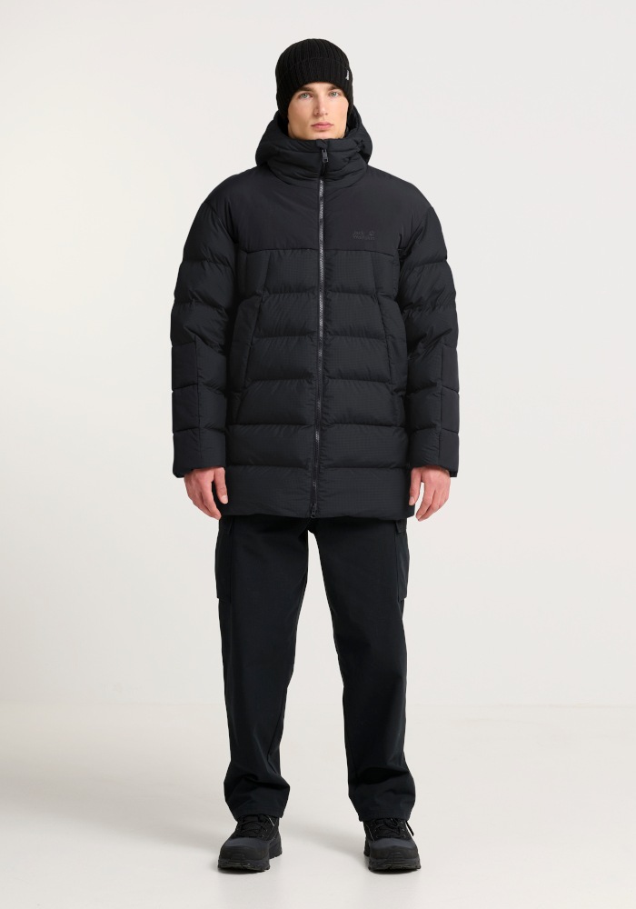 Jack Wolfskin Veste d'hiver »ICY HOLLOW HOODED JKT M« avec doublure et rembourrage en polyester, veste d'hiver, phantom