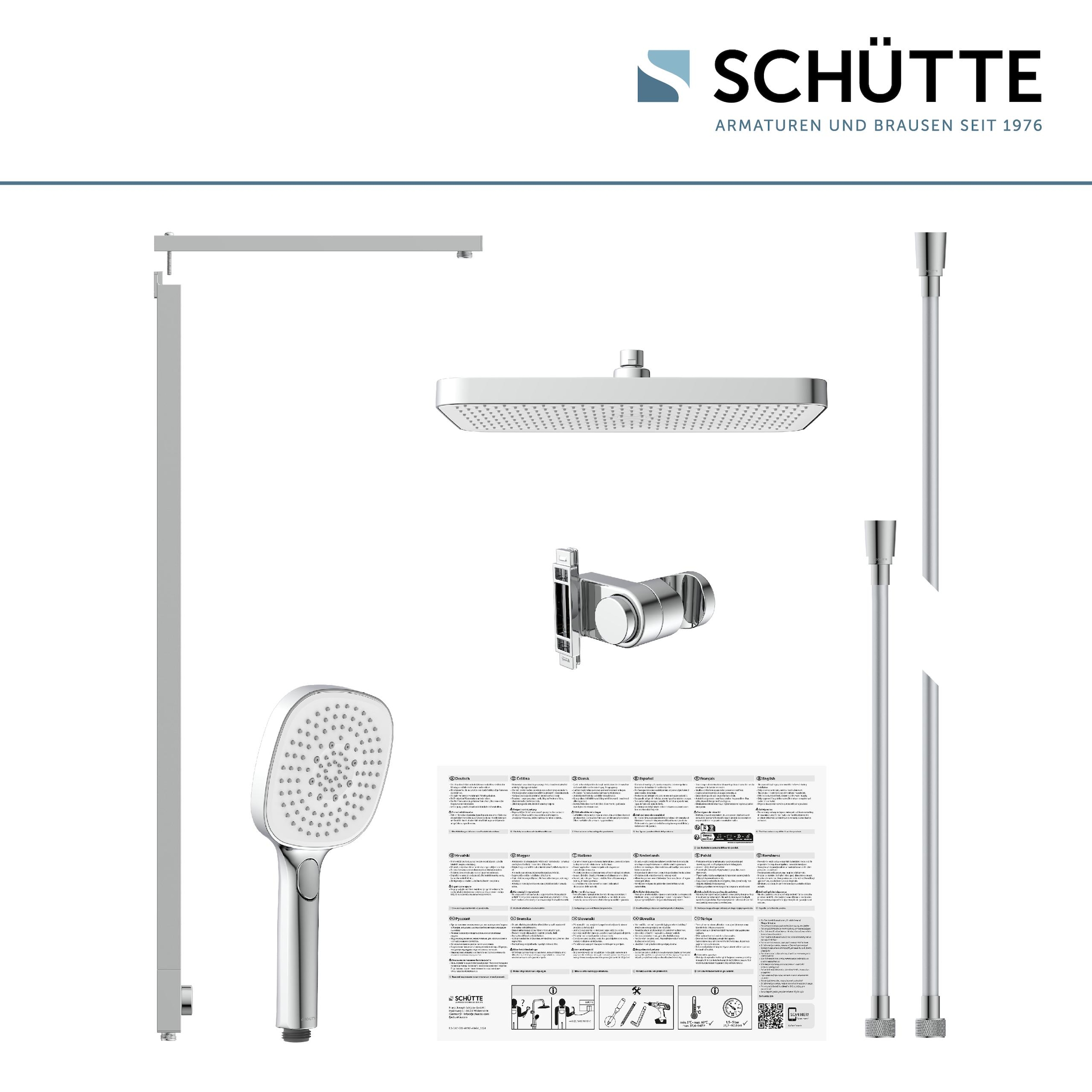 Schütte Duschsystem »LA PALMA« Komplett-Set,  Regendusche, mit Antikalk-Beschichtung, wassersparend