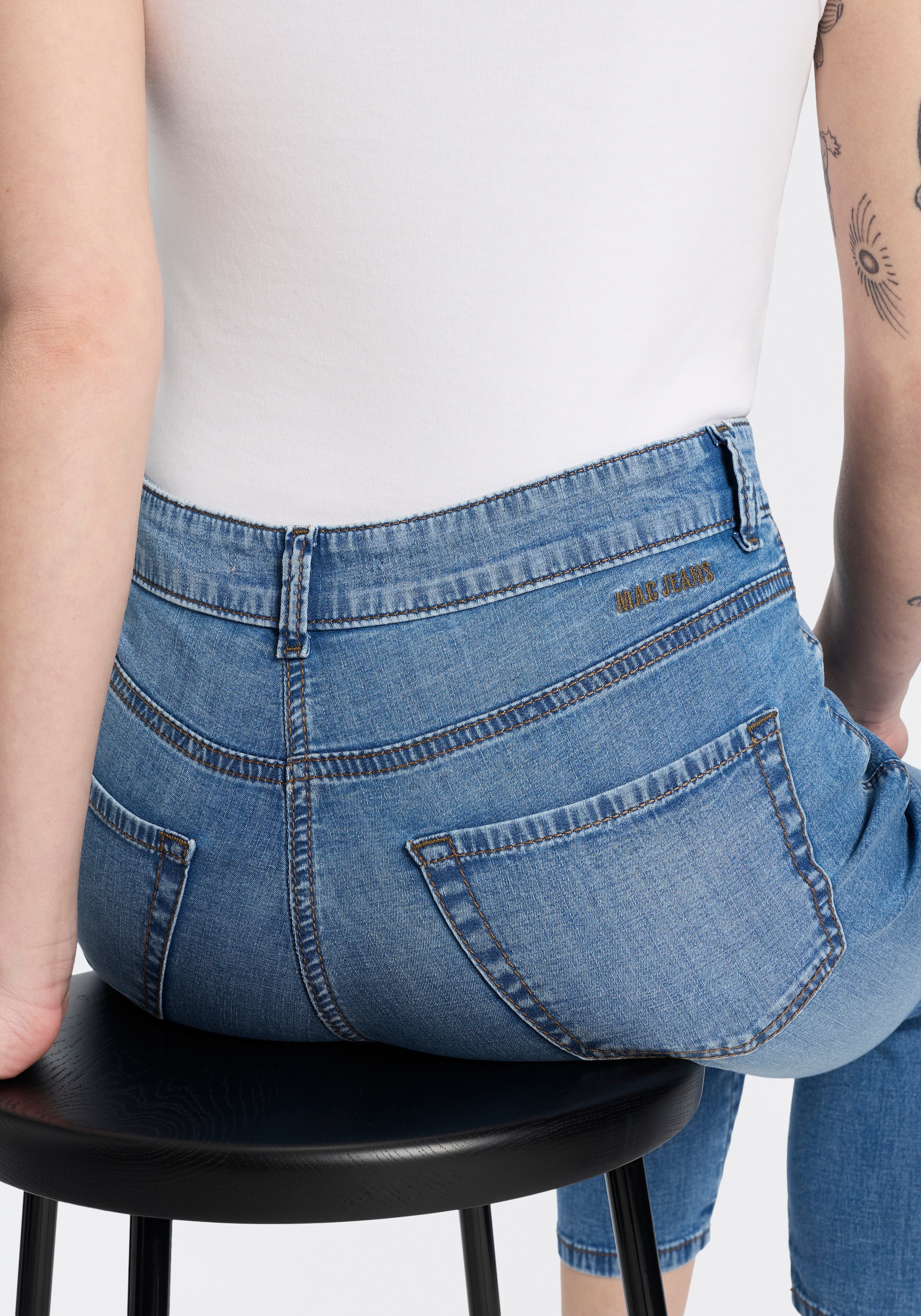 MAC Jeans cheville »Slim 7/8« coutures contrastées