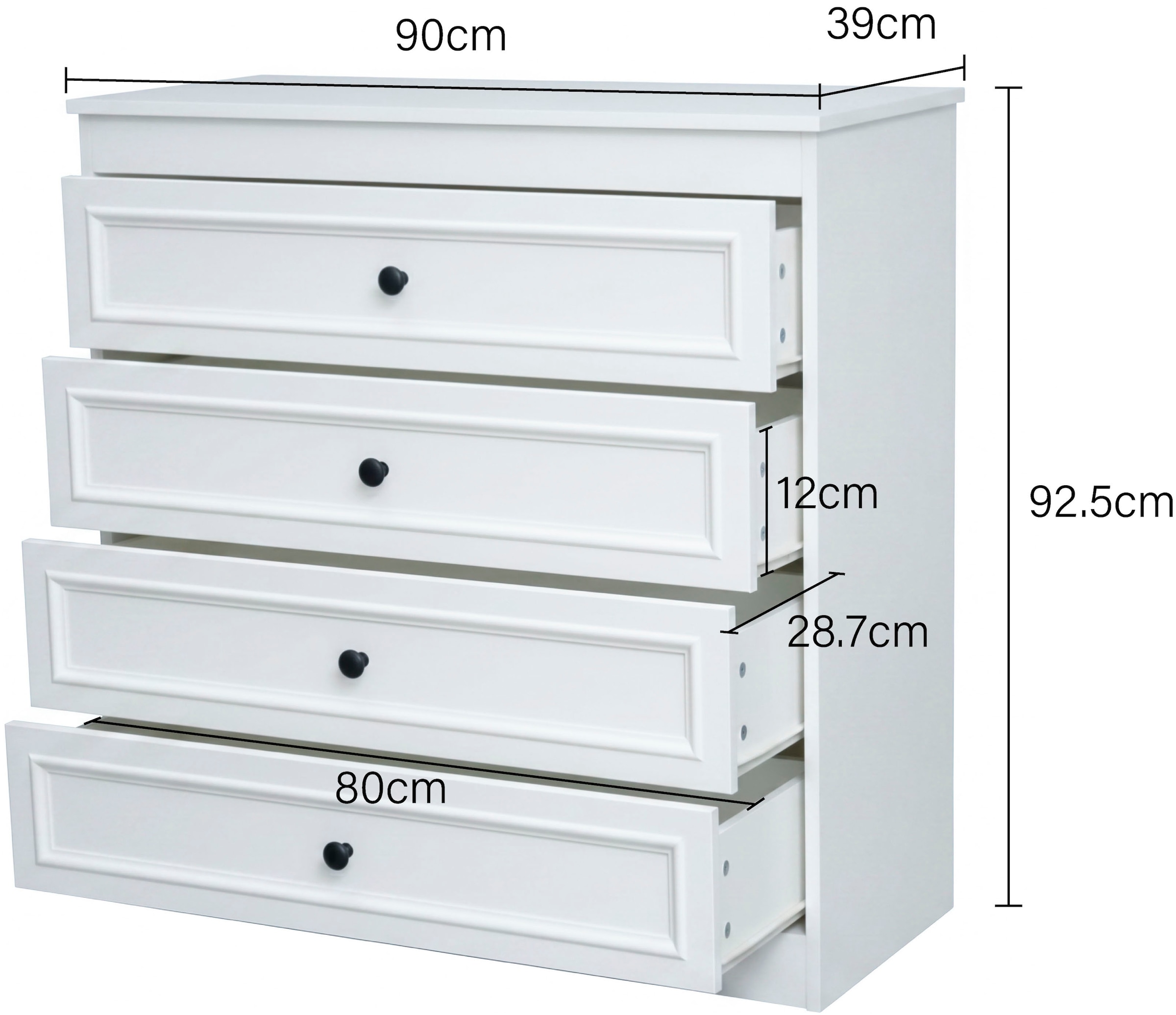 GOODproduct Schubkastenkommode »Arrian Landhaus Kommode Weiss | Schubladenkommode« Vielseitig als Schlafzimmer- oder Flurkommode nutzbar