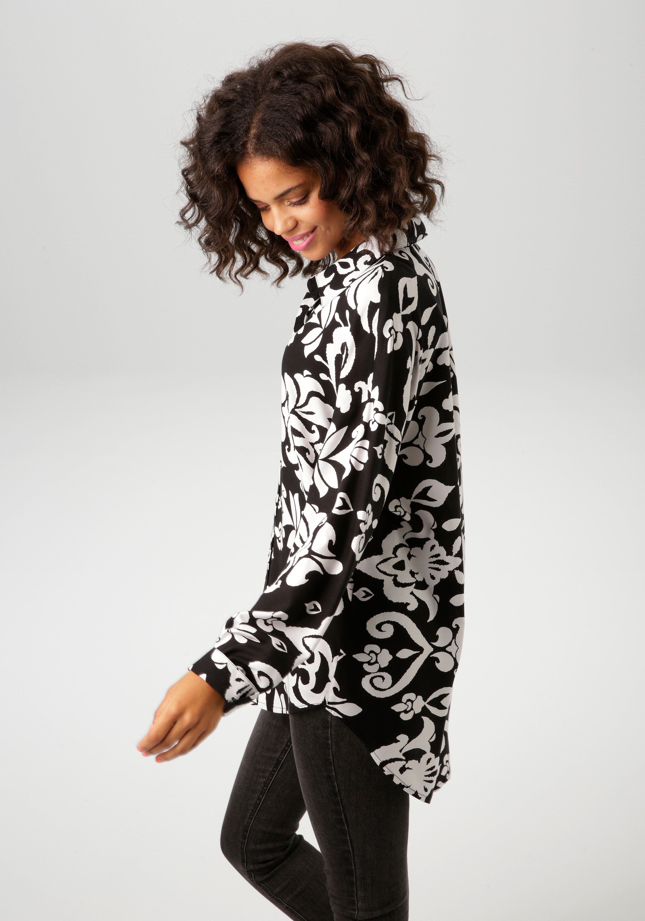 Aniston CASUAL Hemdbluse mit fantasievollem, grossflächigen Druck