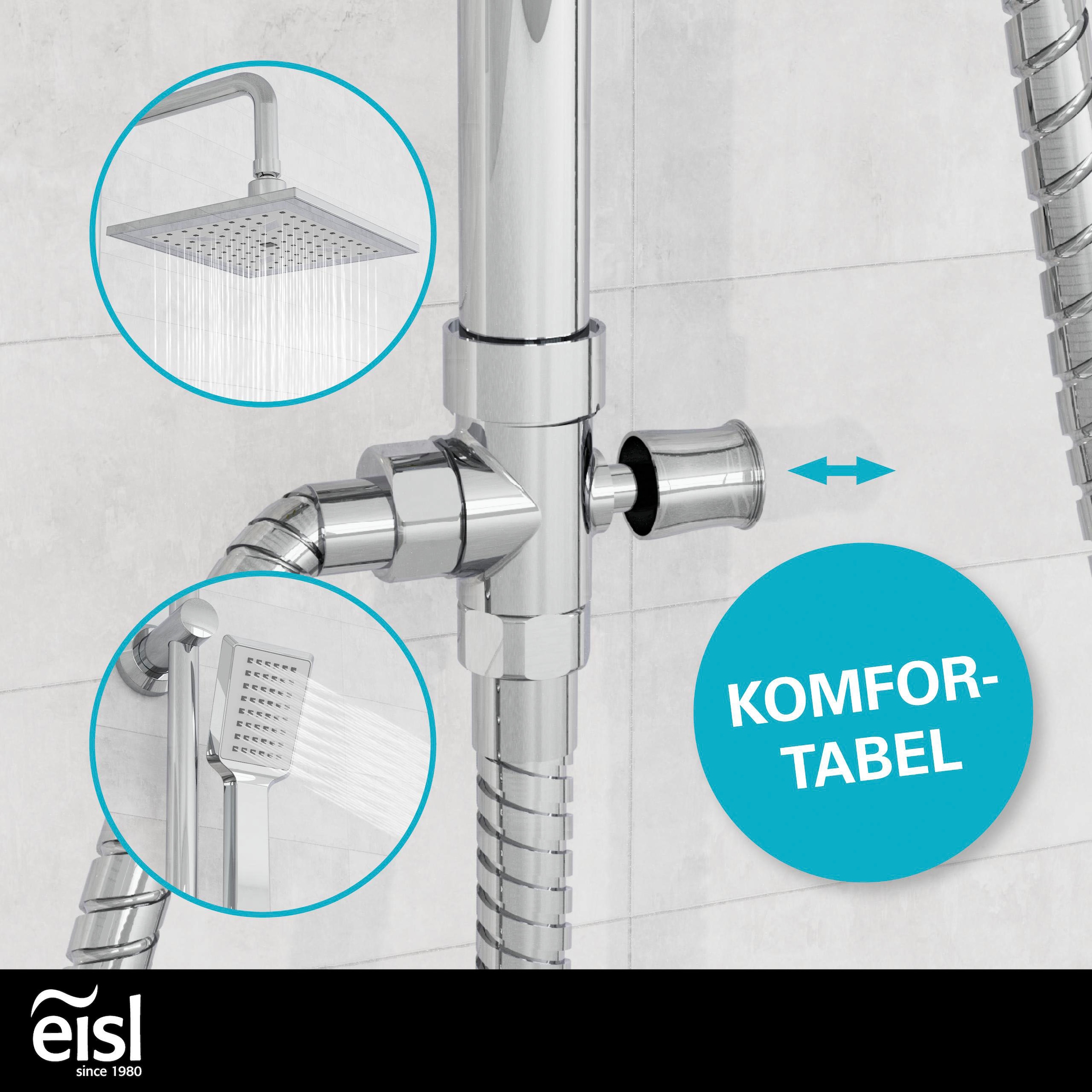 Eisl Duschsystem »EASY COOL« Regendusche ohne Armatur, Duschsystem mit Seifenschale, Duschbrause
