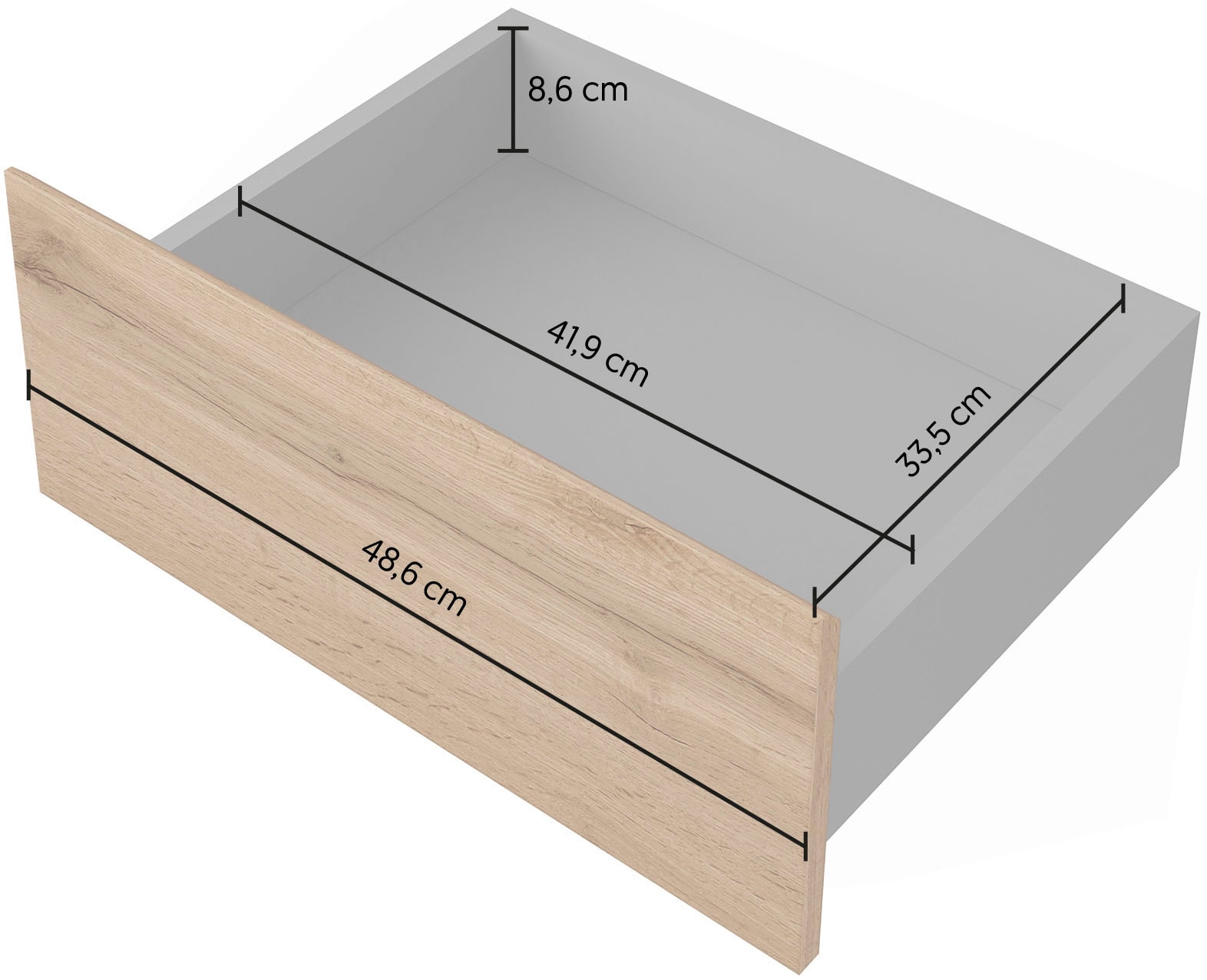 GOODproduct Sideboard »Cross, Breite 150 cm, moderne grifflose Kommode, 2Türen/3 Schubkästen« Schubladenkommode mit viel Stauraum, Einlegeböden verstellbar