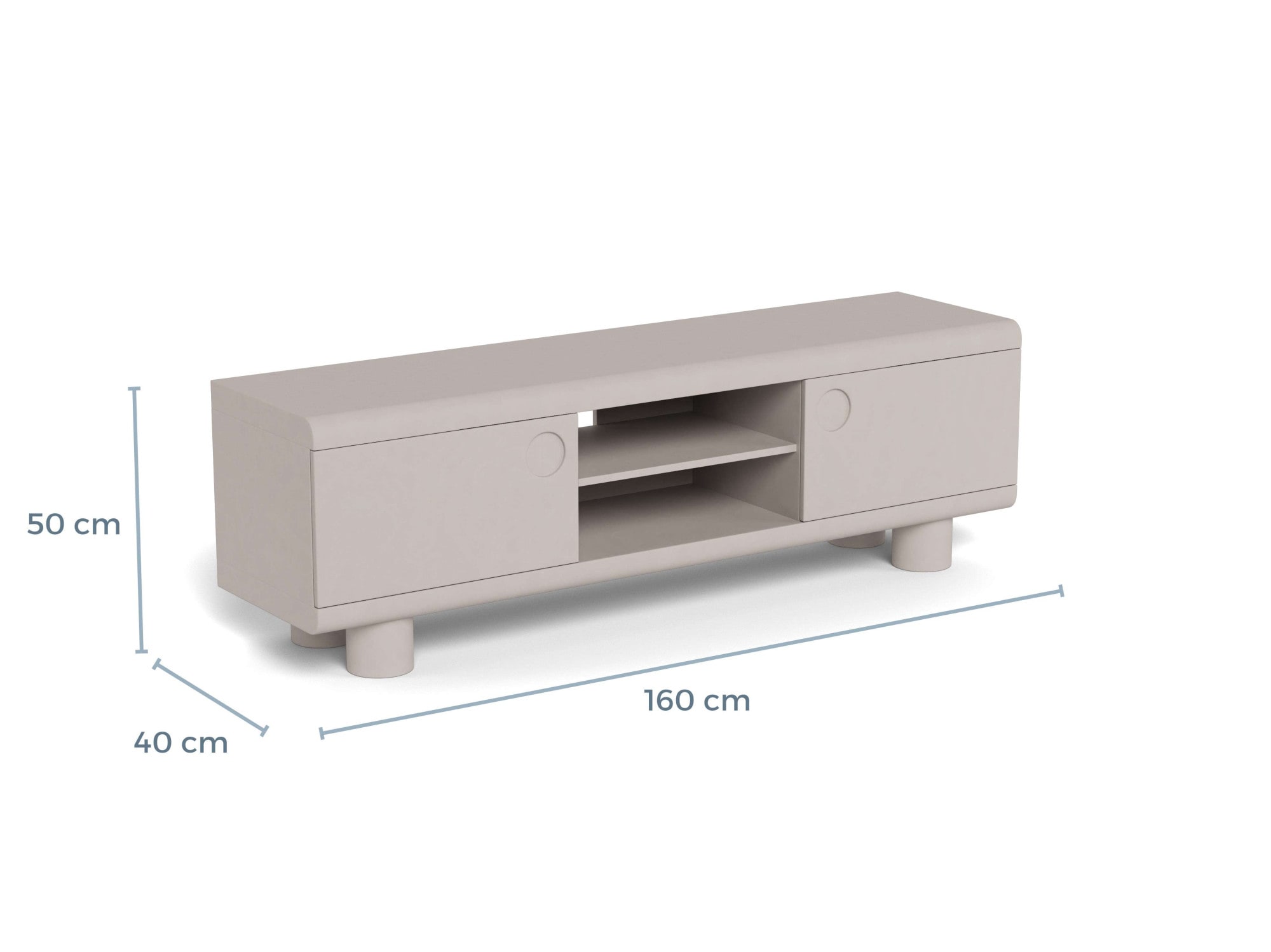 ACTONA GROUP Meuble TV »Magee - eleganter TV- Tisch für das moderne Wohnzimmer« Peint en gris chaud. 2 compartiments et 3 étagères