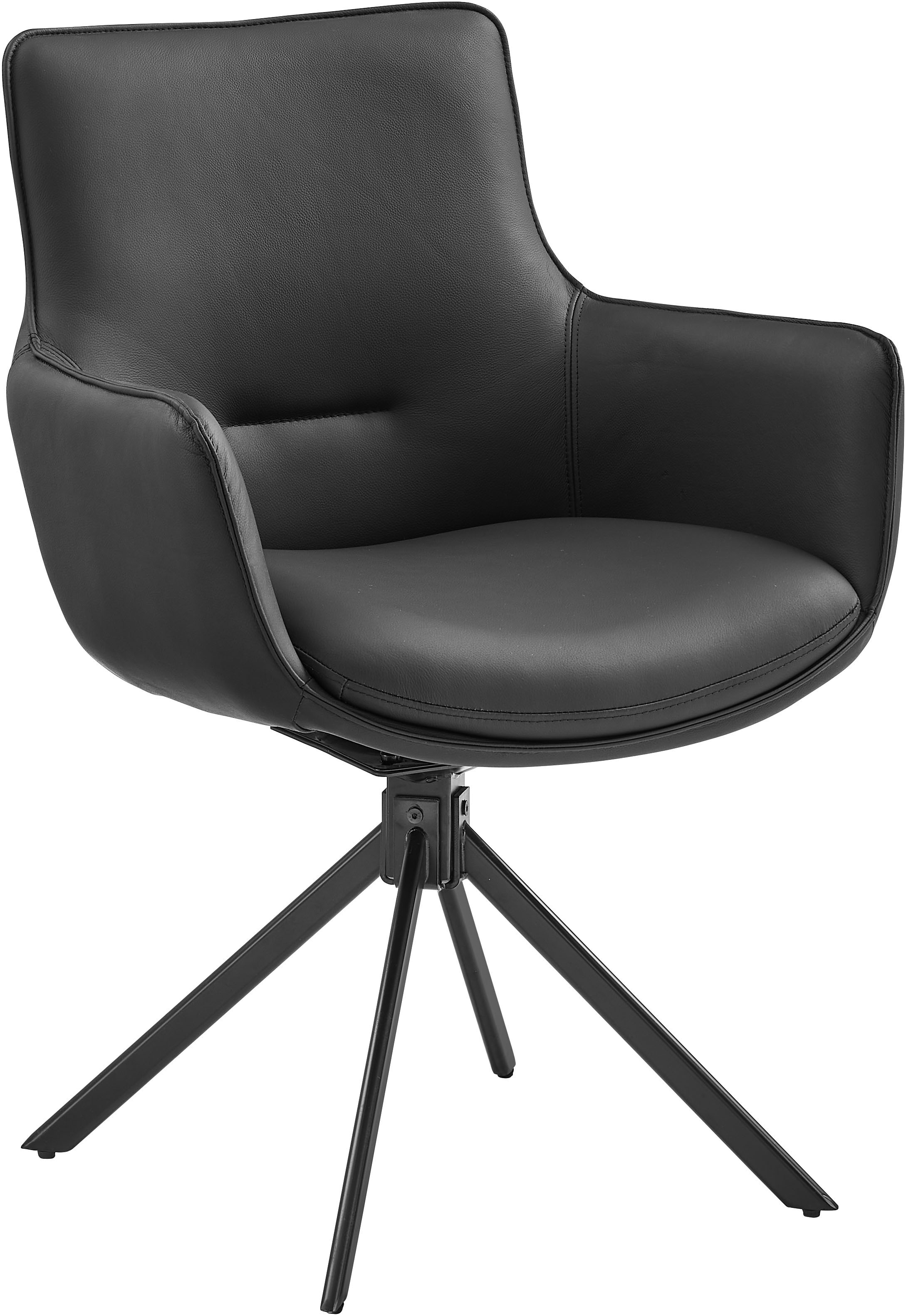 GOODproduct Chaise pivotante (Ensemble) 2 cuisRevêtement en cuir naturel, cadre en fer pivotant à 360°