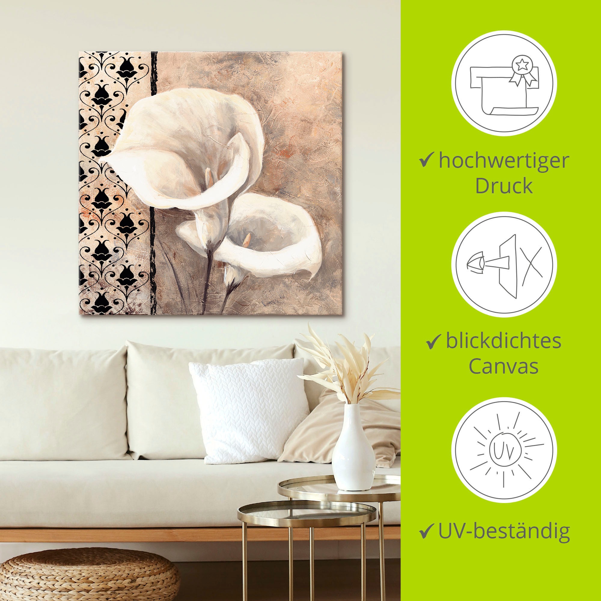 Artland Tableau sur toile »Klassische Callas« 1 cuis tlg. als Alubild, Outdoorbild, Leinwandbild, Poster in verschied. Grössen