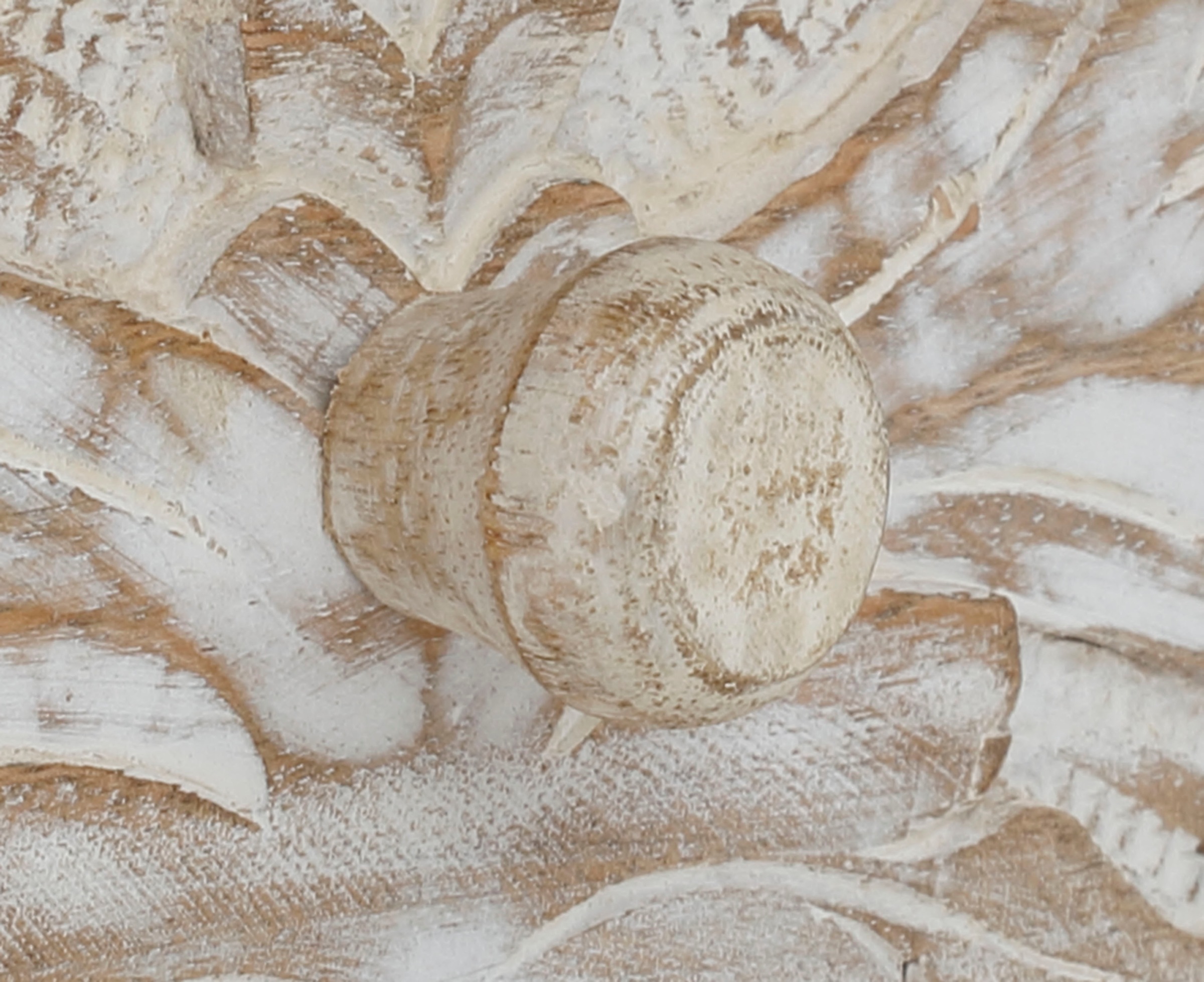 Home affaire Schreibtisch »Lavin« Mangoholz, mit dekorativen Schnitzereien, Handgefertigt, Breite 111 cm