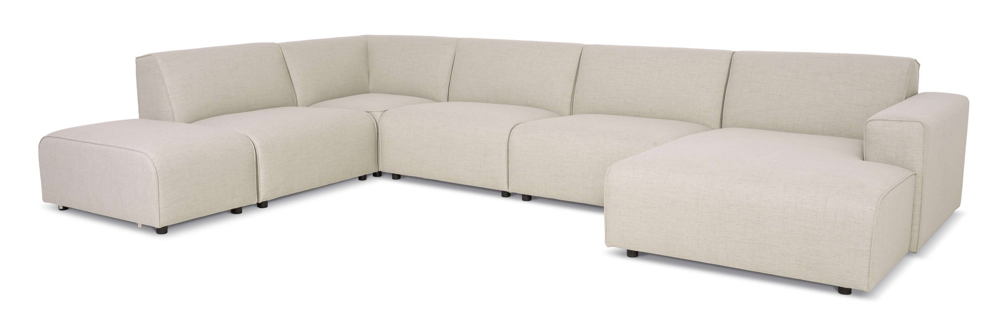 GOODproduct Paysage de salon »Naddine« L. 389 cm, forme en U, tissu structuré effet mélange, suspension ondulée